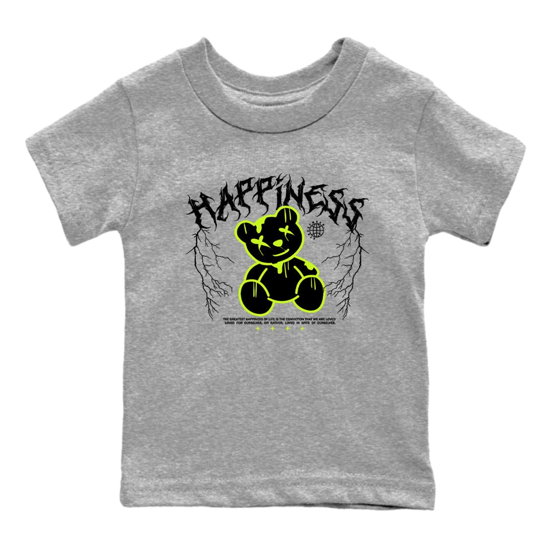 Air Force 1 Low Dance Volt t-shirts to match sneakers Happiness Bear sneaker match tees Air Force 1 Volt match shoes to clothes Drip Gear Zone Youth Baby Heather Grey 2 tee