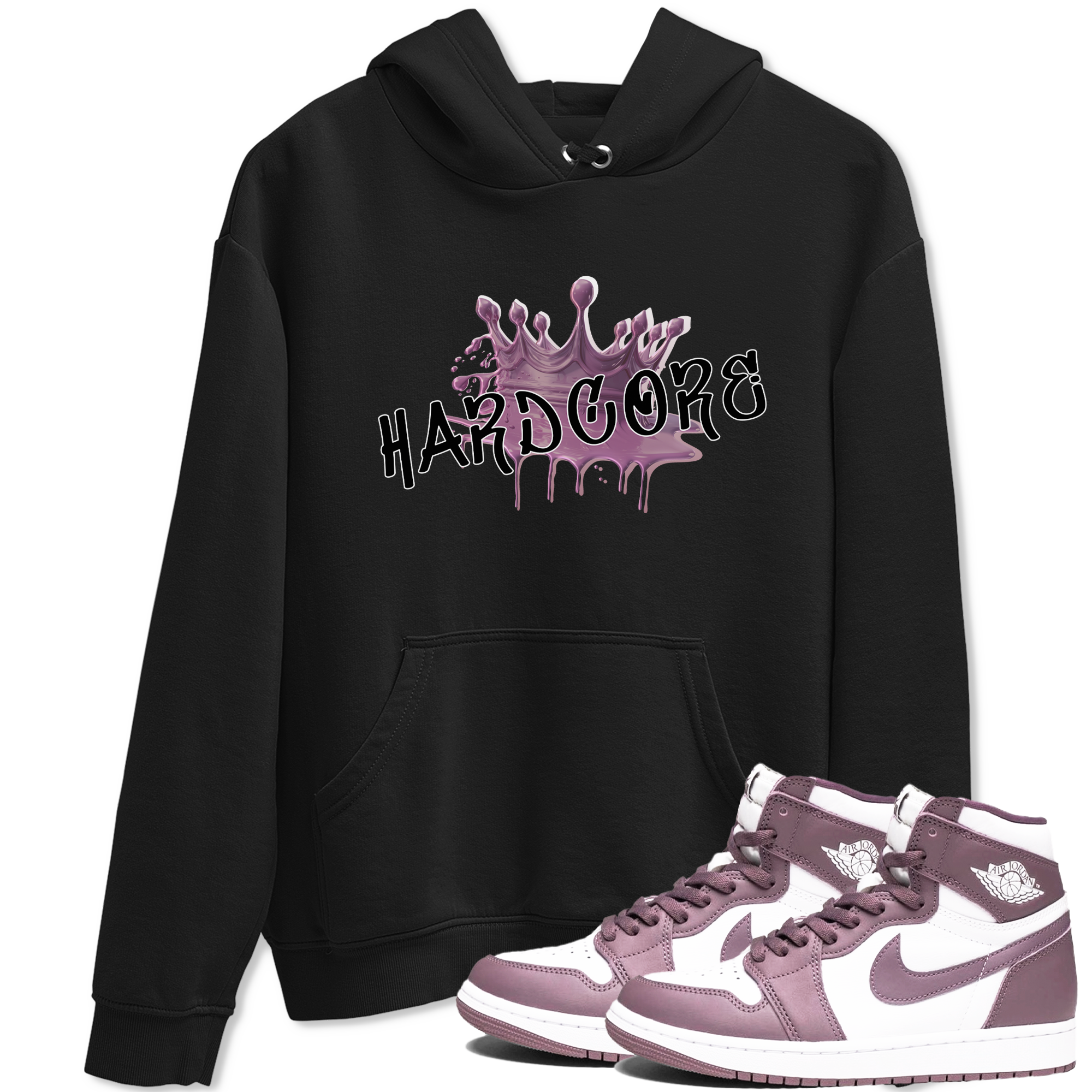 Air Jordan 1 Mauve shirt to match jordans Hardcore sneaker tees AJ1 Mauve Drip Gear Zone Sneaker Matching Clothing Brand Unisex Sneaker Tee Black 1 T-Shirt