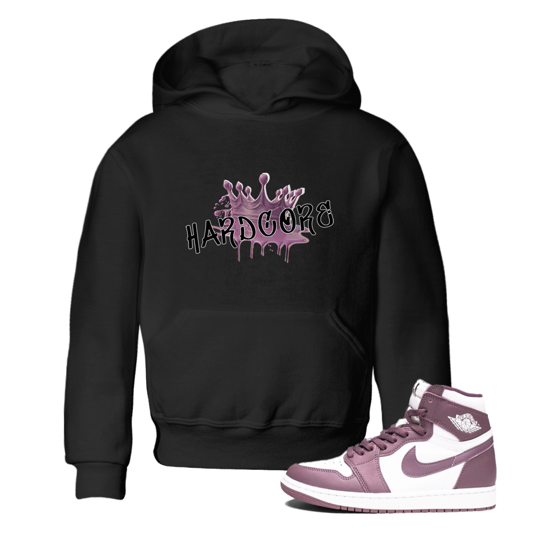 Air Jordan 1 Mauve shirt to match jordans Hardcore sneaker tees AJ1 Mauve Drip Gear Zone Sneaker Matching Clothing Brand Baby Toddler Black 1 T-Shirt