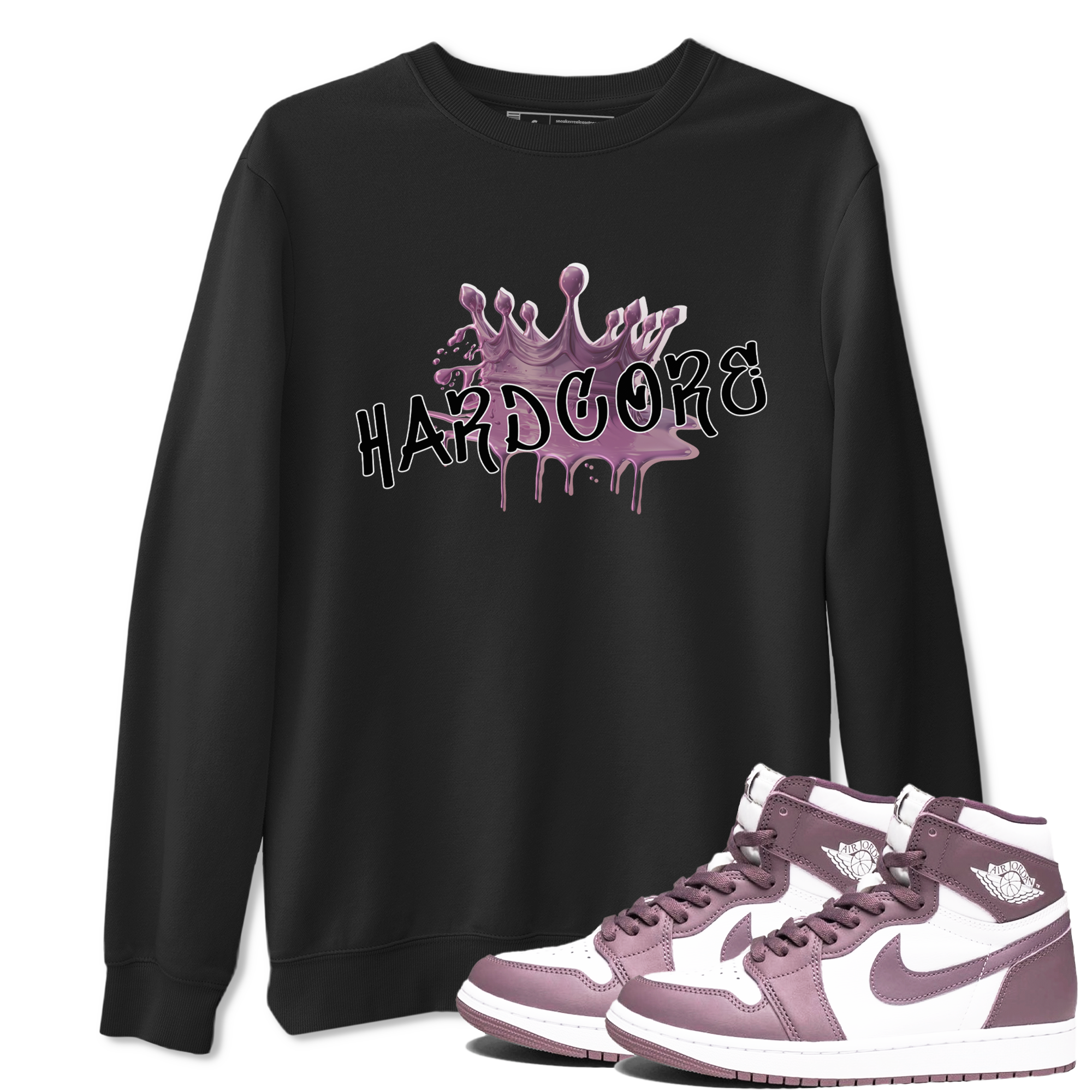 Air Jordan 1 Mauve shirt to match jordans Hardcore sneaker tees AJ1 Mauve Drip Gear Zone Sneaker Matching Clothing Brand Unisex Sneaker Tee Black 1 T-Shirt