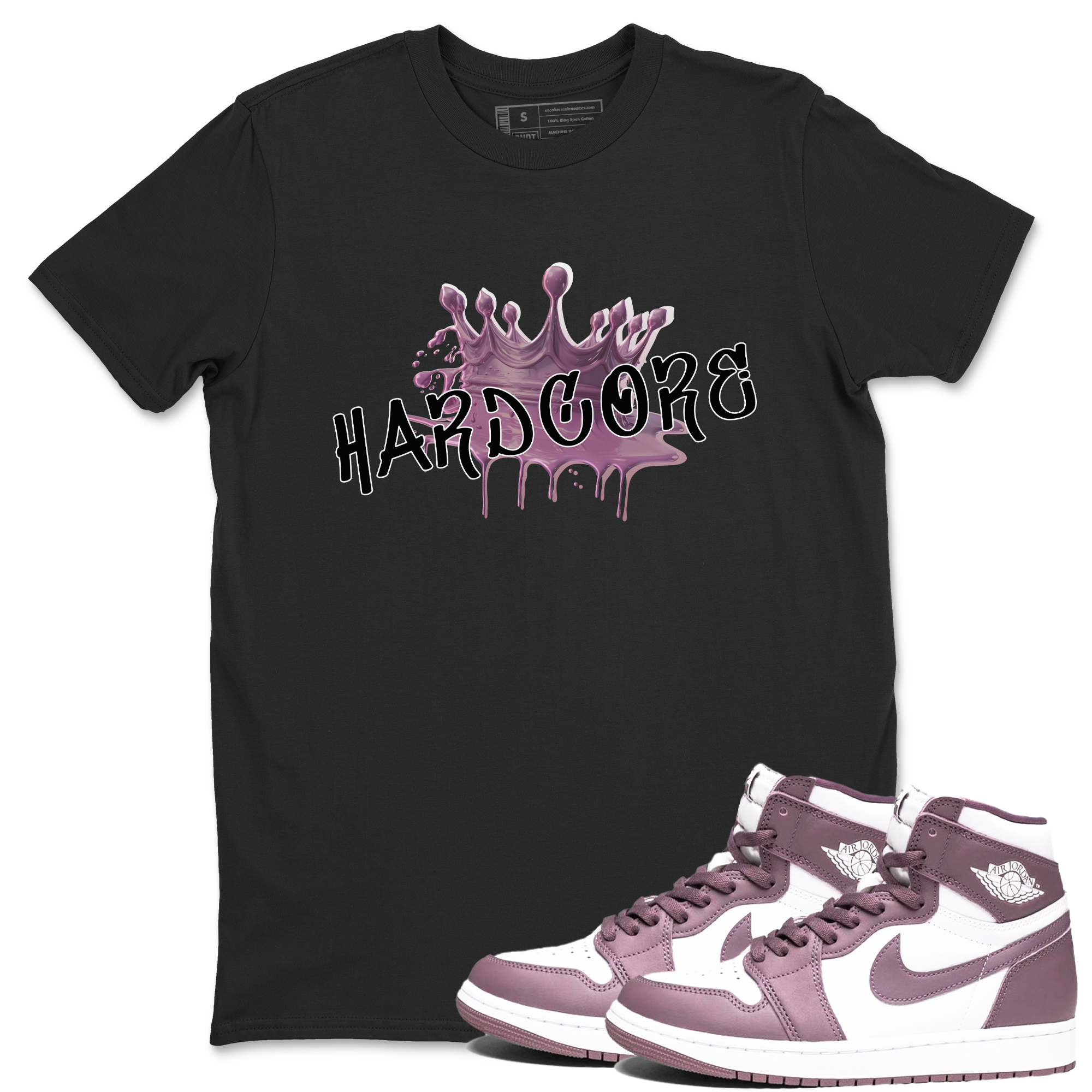Air Jordan 1 Mauve shirt to match jordans Hardcore sneaker tees AJ1 Mauve Drip Gear Zone Sneaker Matching Clothing Brand Unisex Sneaker Tee Black 1 T-Shirt
