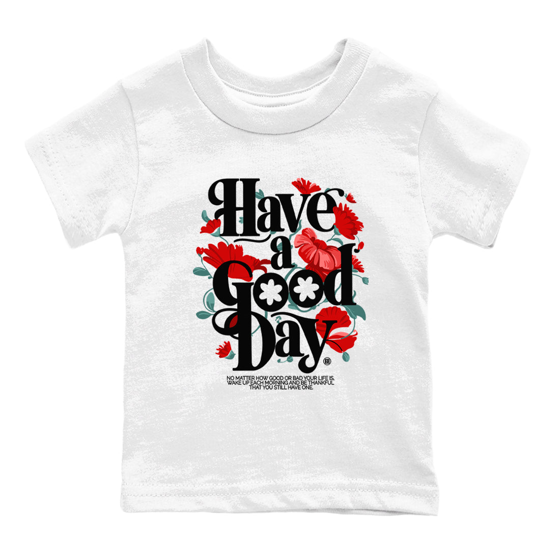 Air Jordan 11 wmns Bred Velvet t shirts to match sneakers Have A Good Day sneaker match tees AJ11 Bred Velvet tee Drip Gear Zone Youth Baby White 2 tee