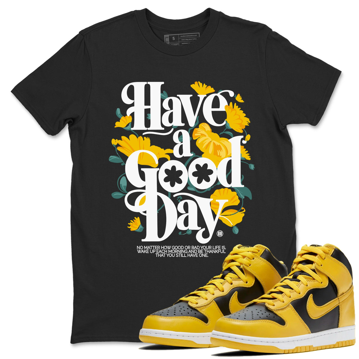 Dunk High Wu-Tang t shirts to match sneakers Have A Good Day sneaker match tees Dunk High Wu Tang tee Drip Gear Zone unisex cotton Black 1 shirts