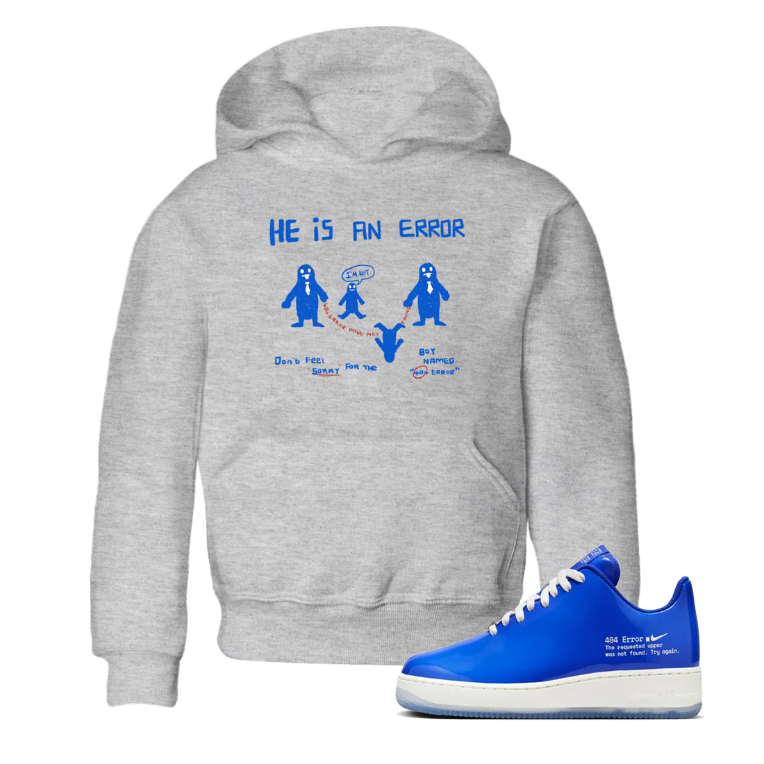 Air Force 1 404 Error shirt to match jordans He Is An Error sneaker tees Air Force 1 404 Error Drip Gear Zone baby toddler Heather Grey 1 cotton Shirt