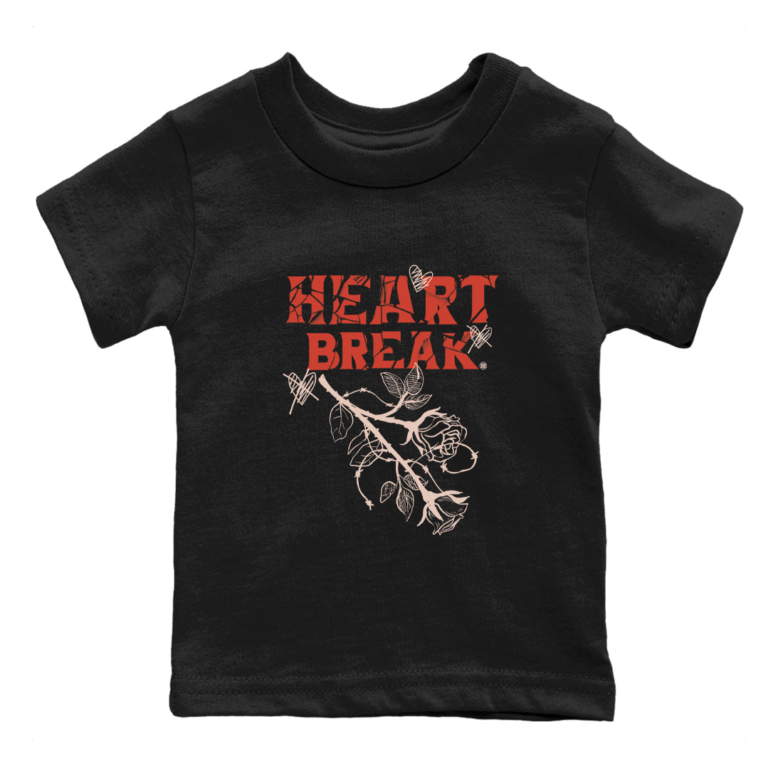 Air Jordan 13 Dune Red shirts to match jordans Heart Break sneaker match tees AJ13 Dune Red Sneaker Shirts Drip Gear Zone streetwear brand Baby and Youth Black 2 cotton tee