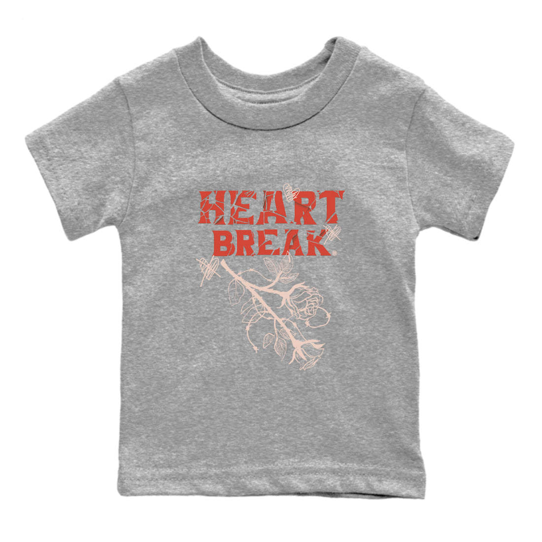 Air Jordan 13 Dune Red shirts to match jordans Heart Break sneaker match tees AJ13 Dune Red Sneaker Shirts Drip Gear Zone streetwear brand Baby and Youth Heather Grey 2 cotton tee