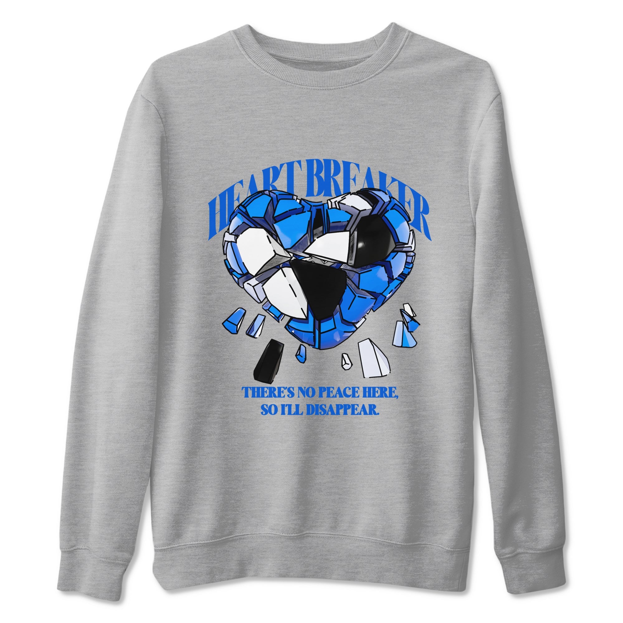 AJ1 Game Royal shirt to match jordans Heart Breaker sneaker tees Air Jordan 1 Game Royal Drip Gear Zone unisex cotton Heather Grey 2 crew neck shirt