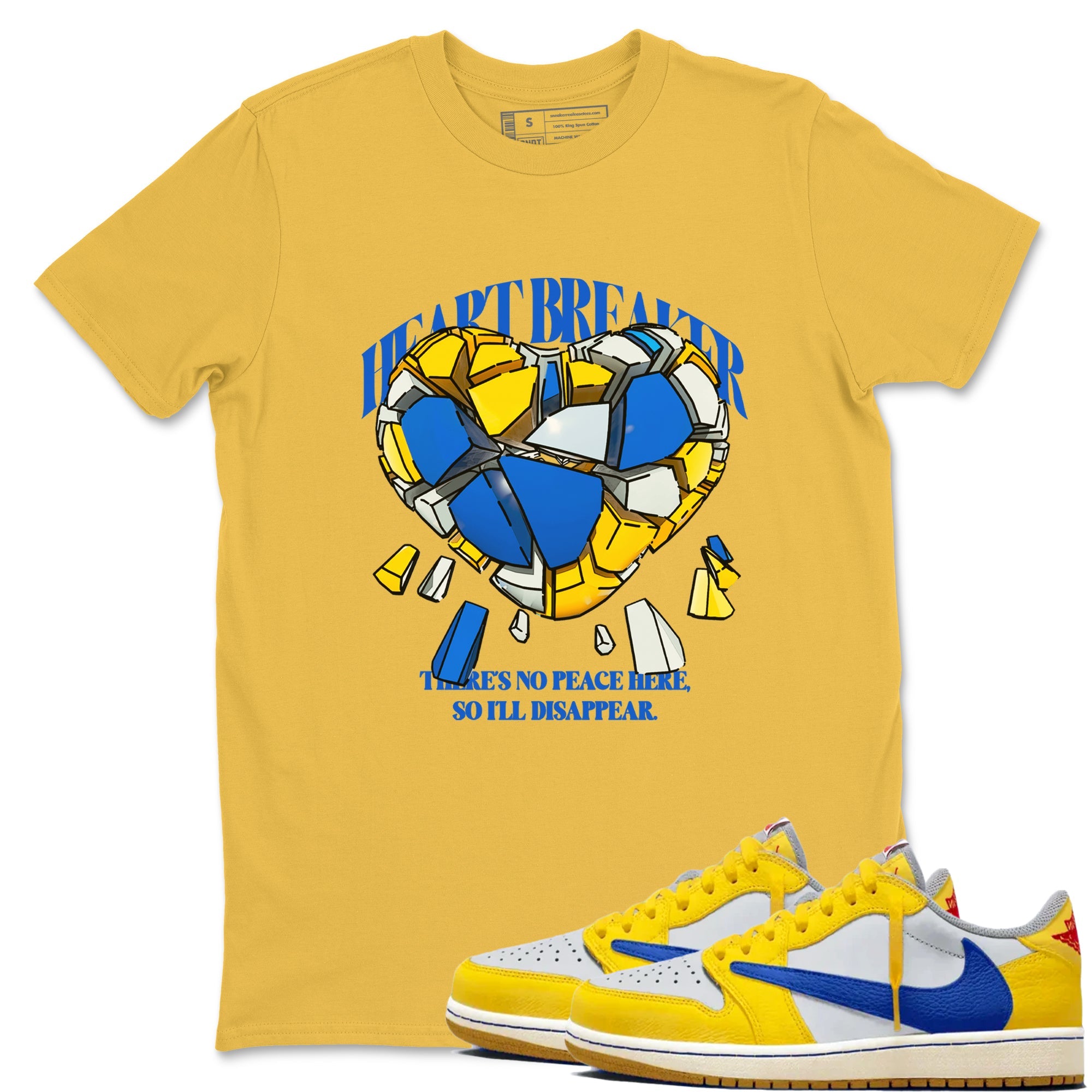 1s Travis Scott Canary shirt to match jordans Heart Breaker sneaker tees Air Jordan 1 Travis Scott Canary Drip Gear Zone unisex cotton Daisy 1 crew neck shirt