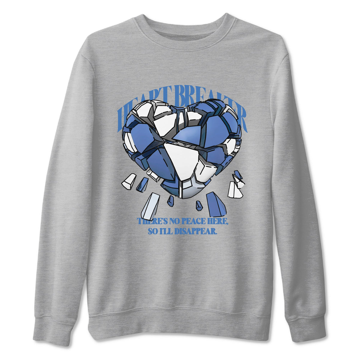 11s Diffused Blue Shirts To Match Jordans Heart Breaker sneaker match tees Air Jordan 11 Diffused Blue Tee Drip Gear Zone unisex cotton Heather Grey 2 crew neck shirts