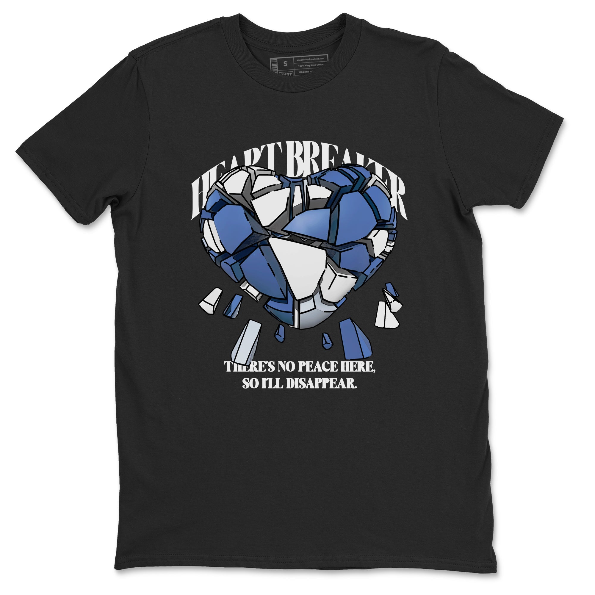 11s Diffused Blue Shirts To Match Jordans Heart Breaker sneaker match tees Air Jordan 11 Diffused Blue Tee Drip Gear Zone unisex cotton Black 2 crew neck shirts