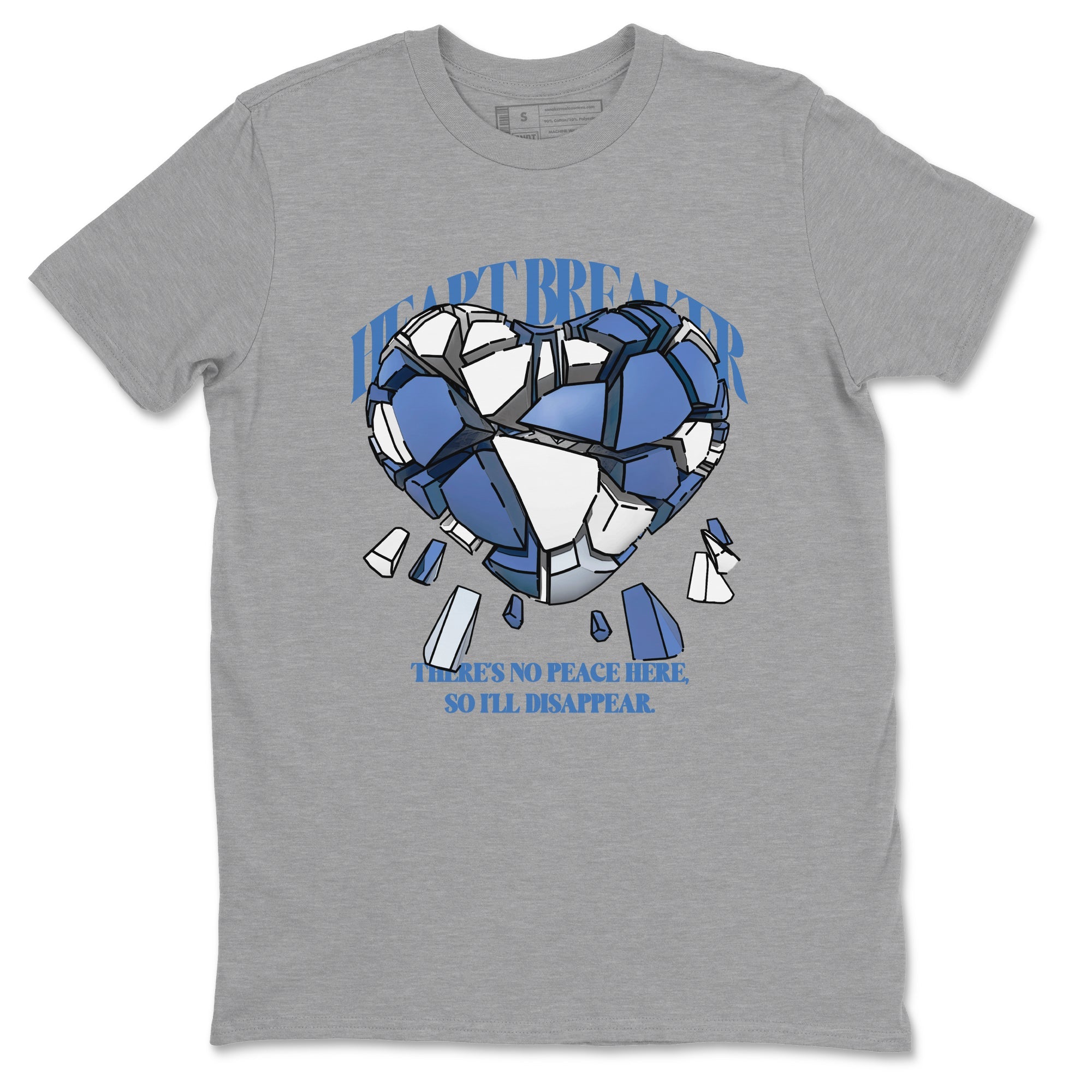 11s Diffused Blue Shirts To Match Jordans Heart Breaker sneaker match tees Air Jordan 11 Diffused Blue Tee Drip Gear Zone unisex cotton Heather Grey 2 crew neck shirts