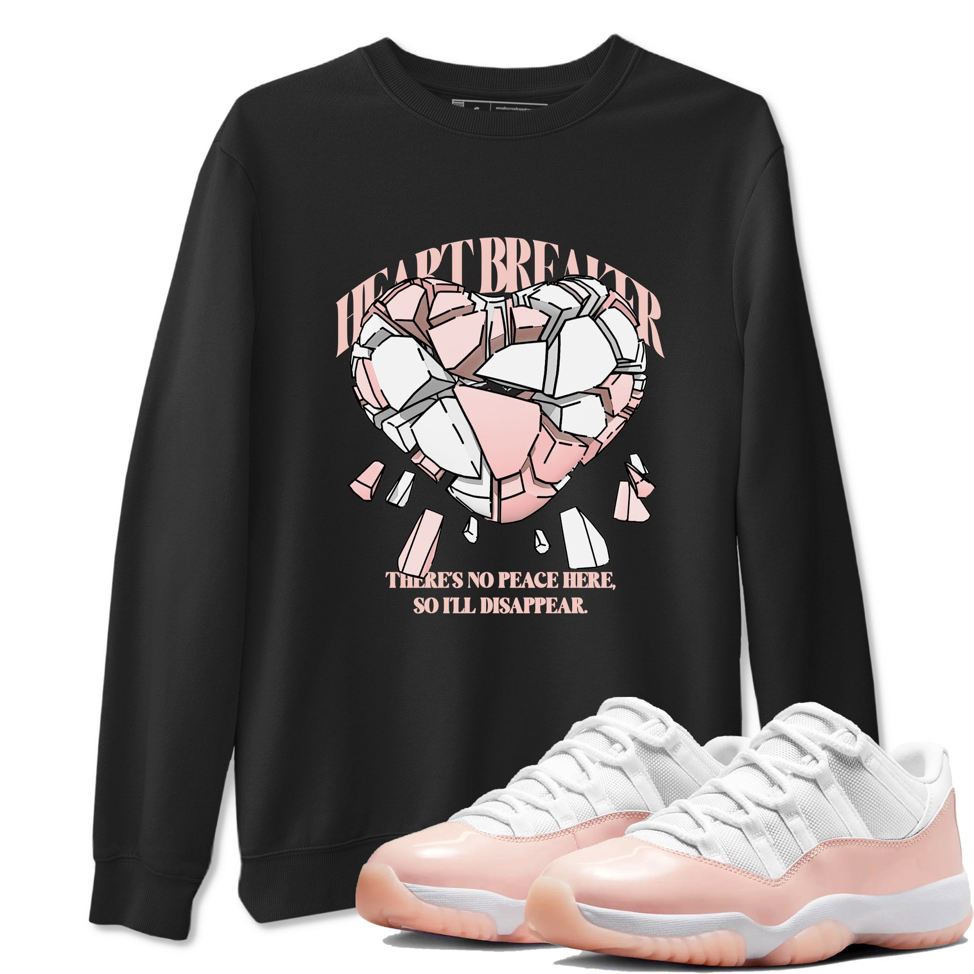 11s Legend Pink shirts to match jordans Heart Breaker sneaker match tees Air Jordan 11 Legend Pink Drip Gear Zone streetwear brand Black 1 unisex cotton tee