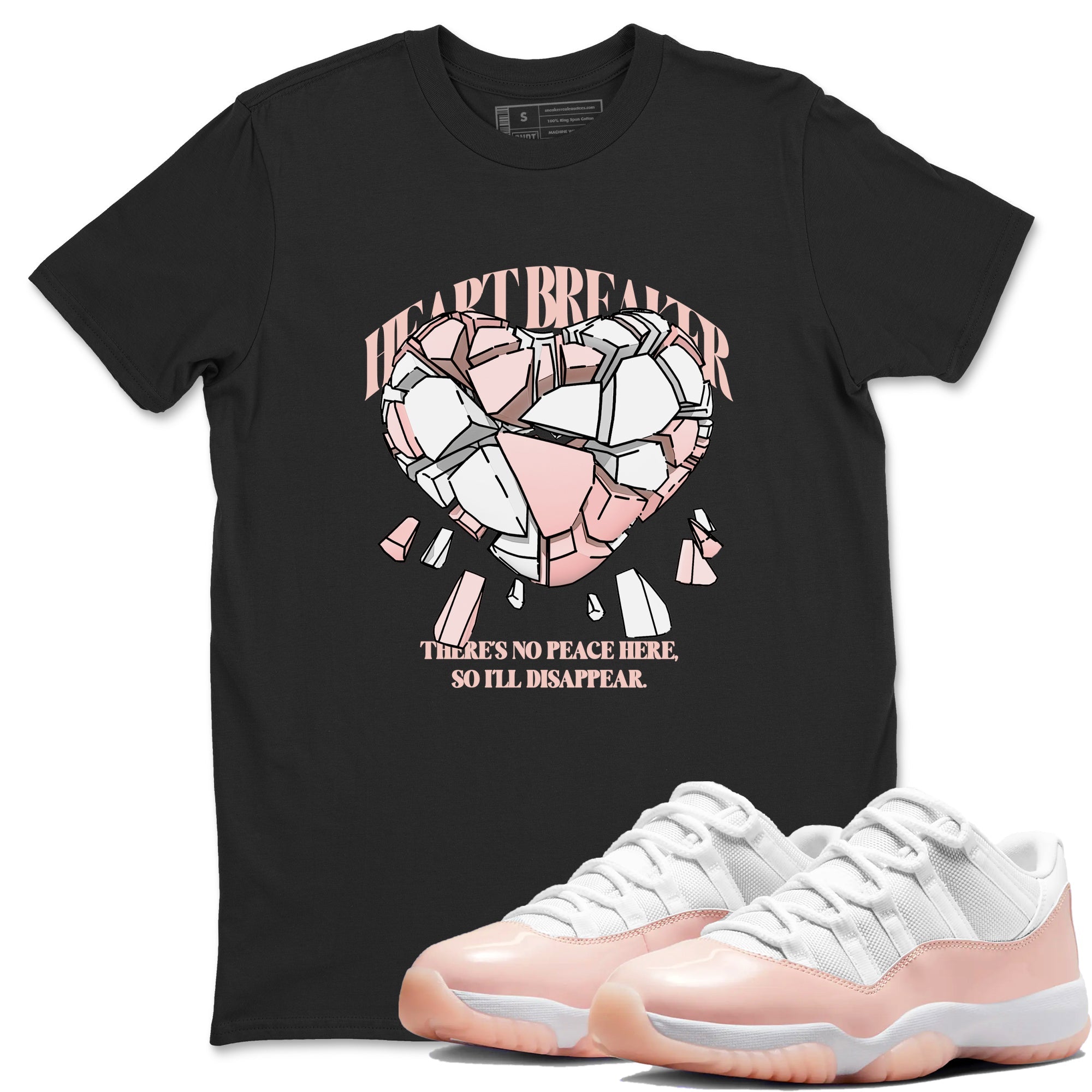 11s Legend Pink shirts to match jordans Heart Breaker sneaker match tees Air Jordan 11 Legend Pink Drip Gear Zone streetwear brand Black 1 unisex cotton tee