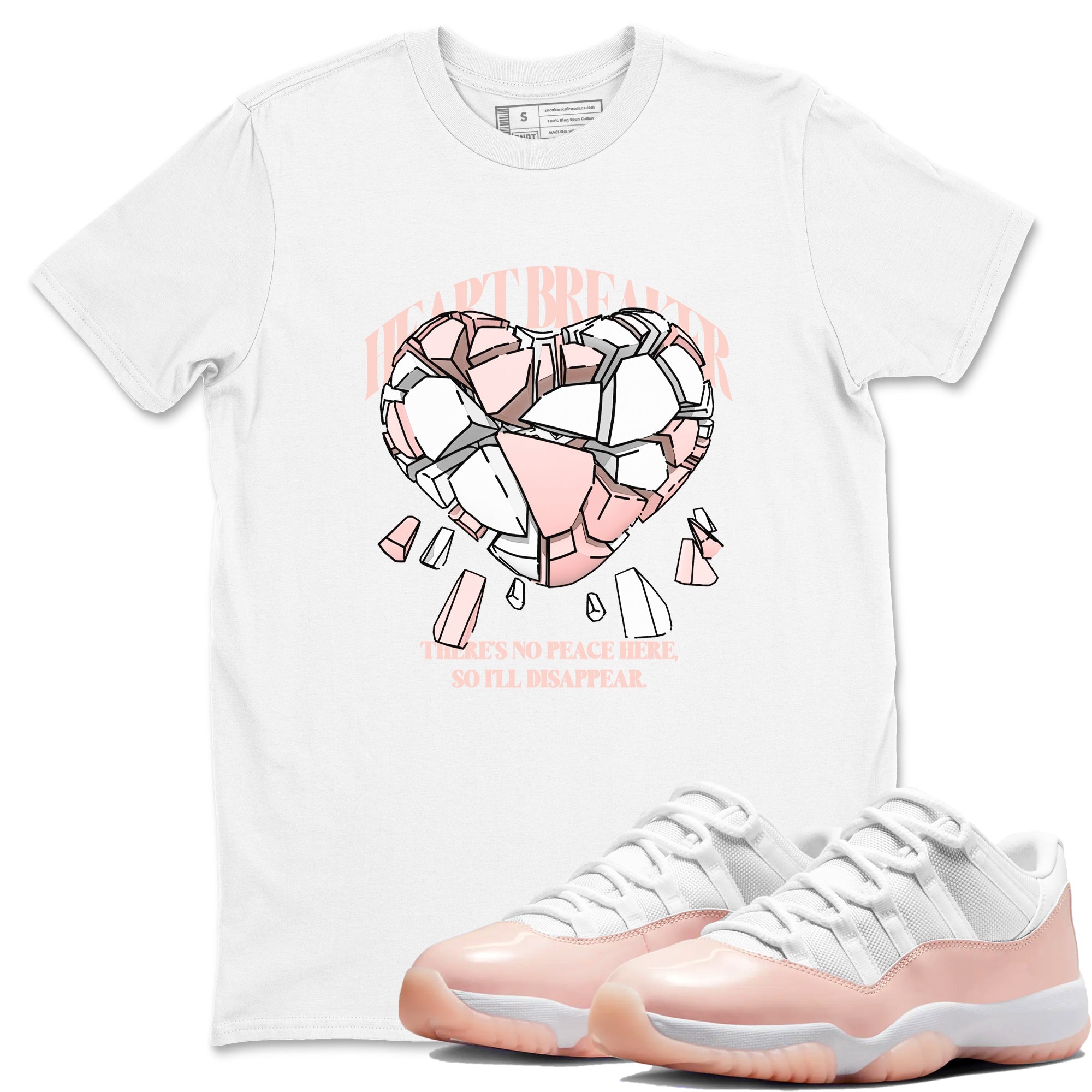 11s Legend Pink shirts to match jordans Heart Breaker sneaker match tees Air Jordan 11 Legend Pink Drip Gear Zone streetwear brand White 1 unisex cotton tee
