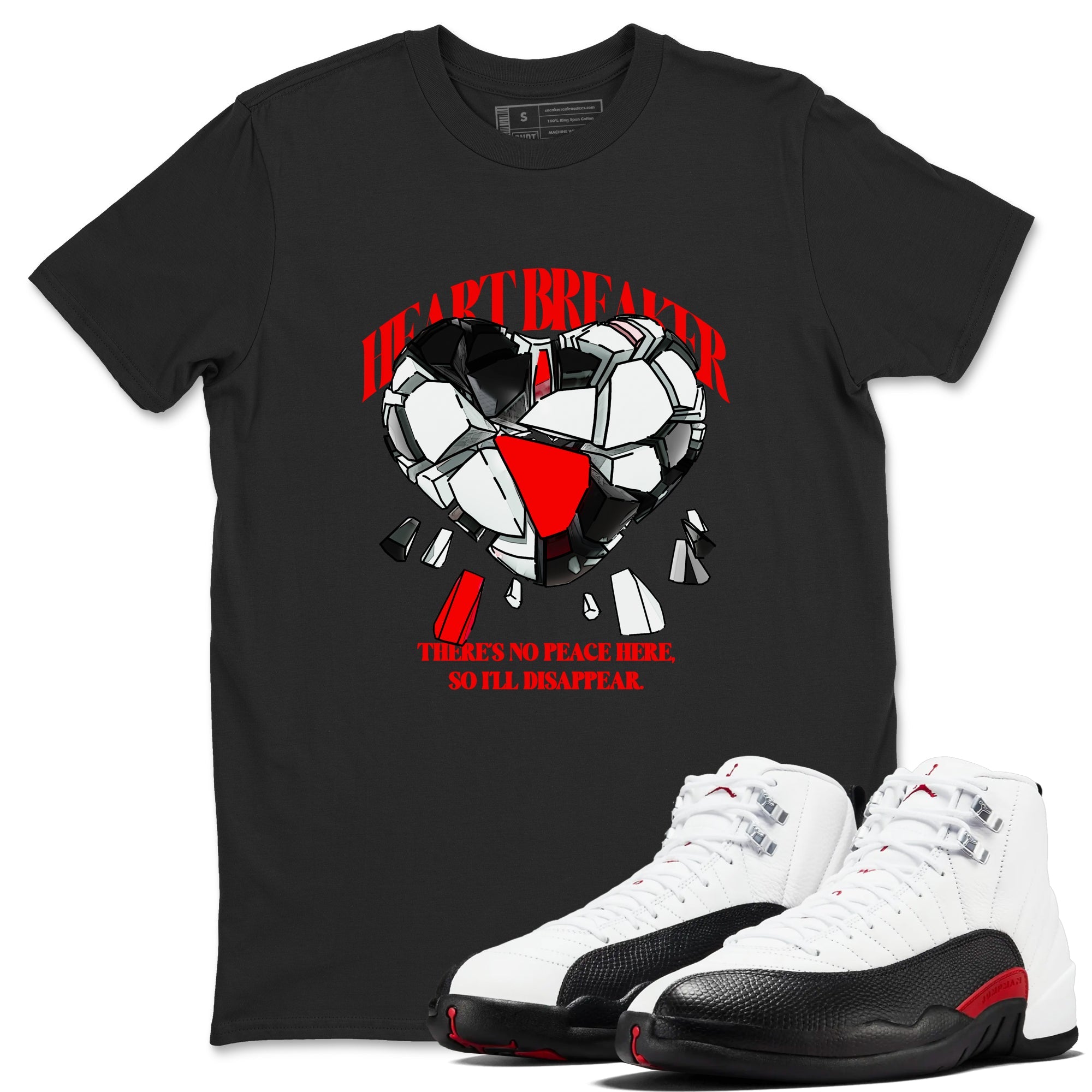 12s Taxi Flip shirts to match jordans Heart Breaker sneaker match tees Air Jordan 12 Taxi Flip Drip Gear Zone streetwear brand Black 1 unisex cotton tee