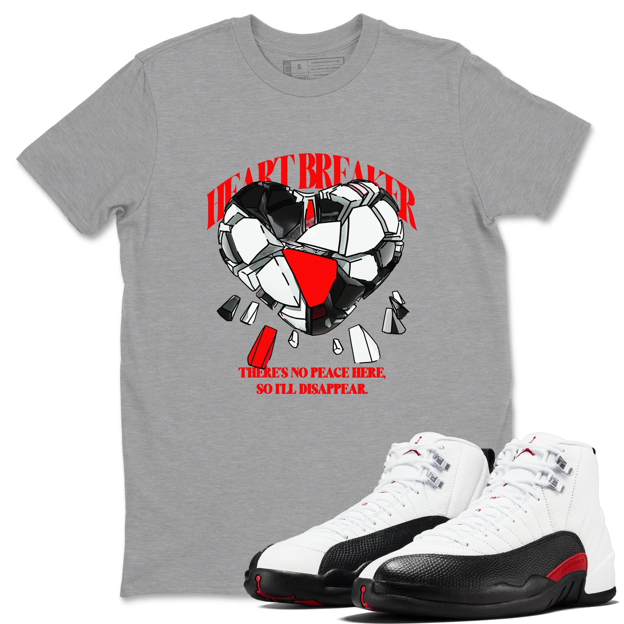12s Taxi Flip shirts to match jordans Heart Breaker sneaker match tees Air Jordan 12 Taxi Flip Drip Gear Zone streetwear brand Heather Grey 1 unisex cotton tee