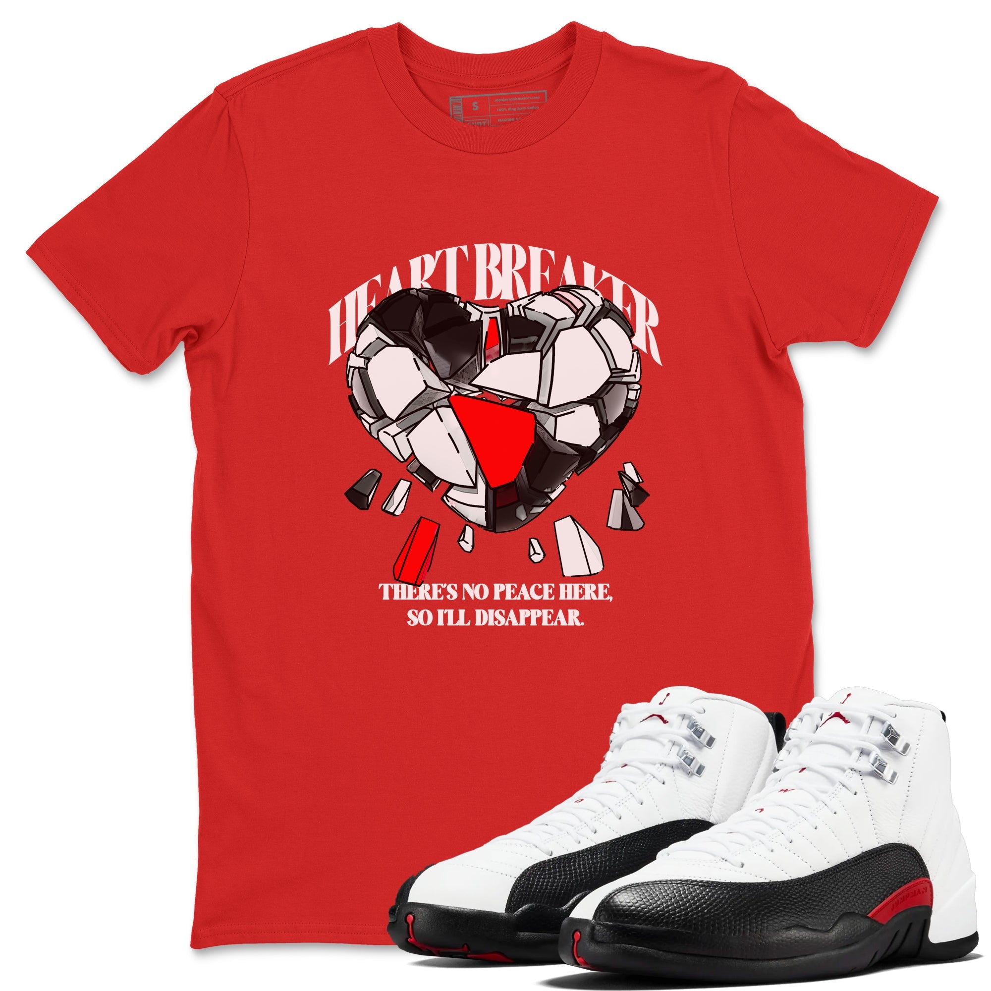 12s Taxi Flip shirts to match jordans Heart Breaker sneaker match tees Air Jordan 12 Taxi Flip Drip Gear Zone streetwear brand Red 1 unisex cotton tee