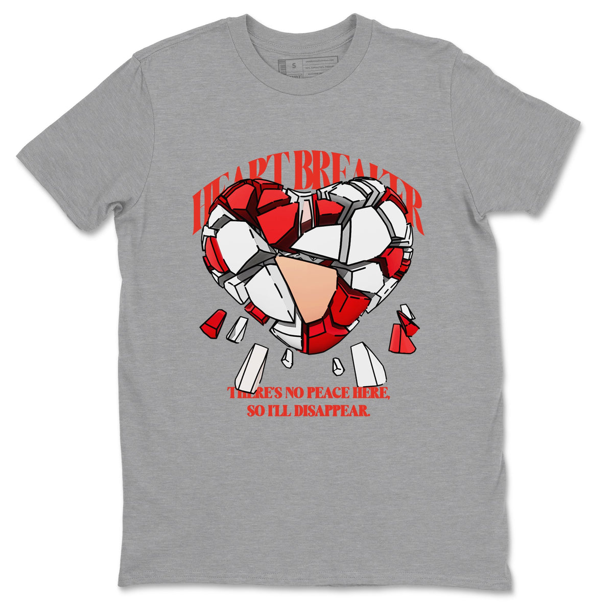 13s Dune Red shirts to match jordans Heart Breaker sneaker match tees Air Jordan 13 Dune Red Drip Gear Zone streetwear brand Heather Grey 2 unisex cotton tee