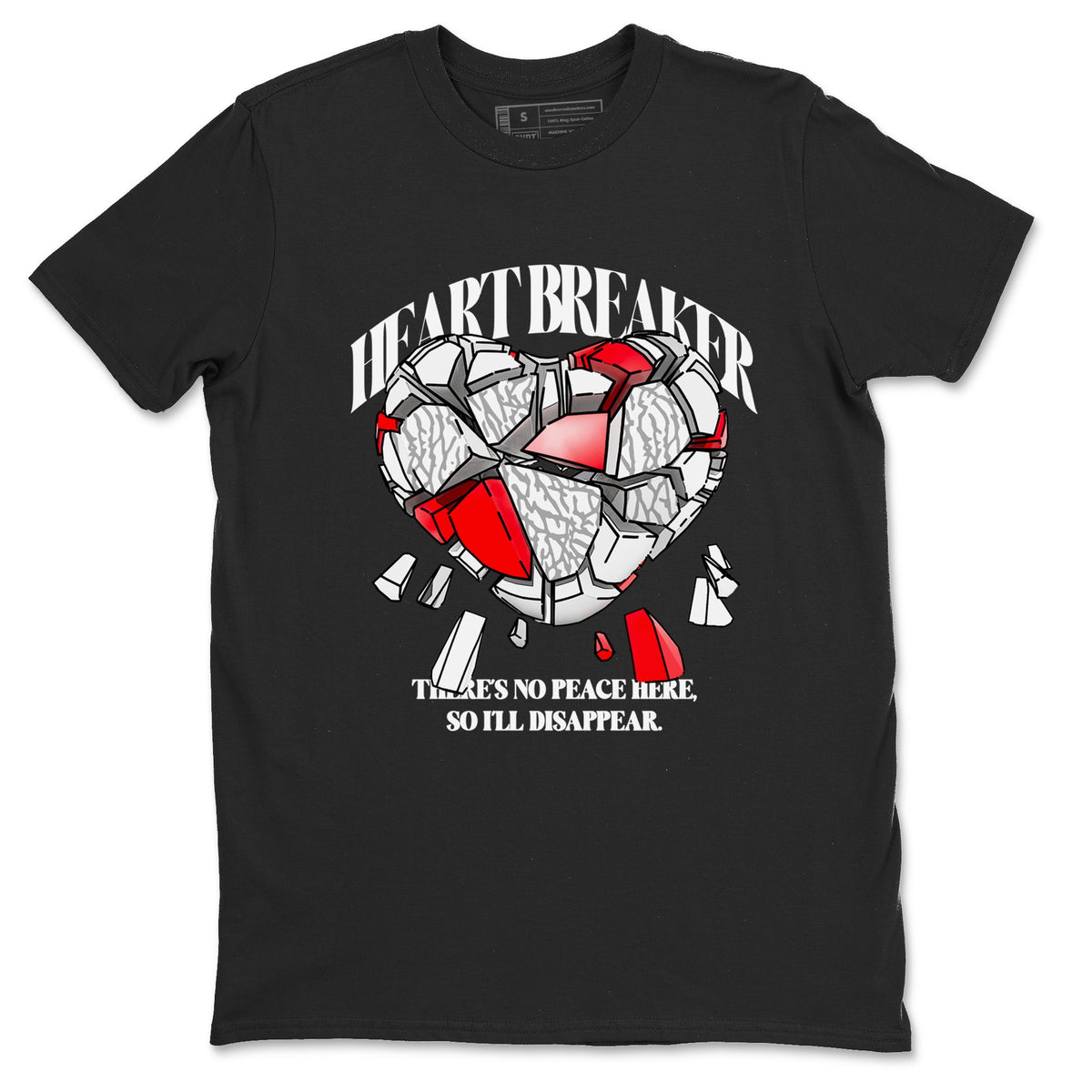 3s Cement Grey shirts to match jordans Heart Breaker sneaker match tees Air Jordan 3 Cement Grey Drip Gear Zone unisex cotton Black 2 crew neck shirts