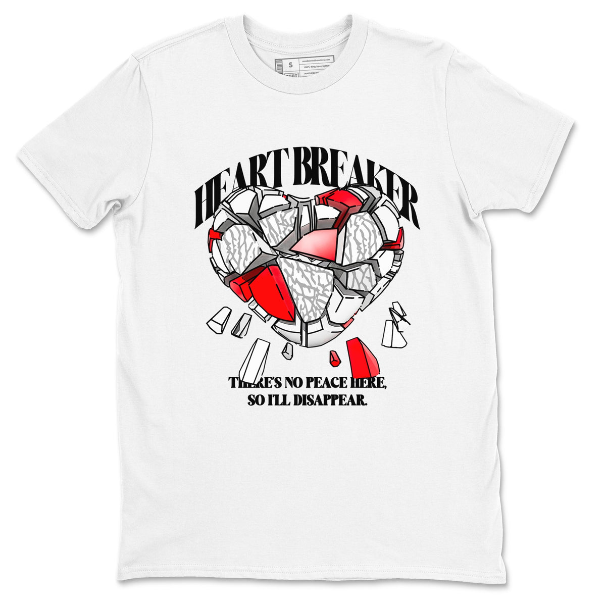 3s Cement Grey shirts to match jordans Heart Breaker sneaker match tees Air Jordan 3 Cement Grey Drip Gear Zone unisex cotton White 2 crew neck shirts