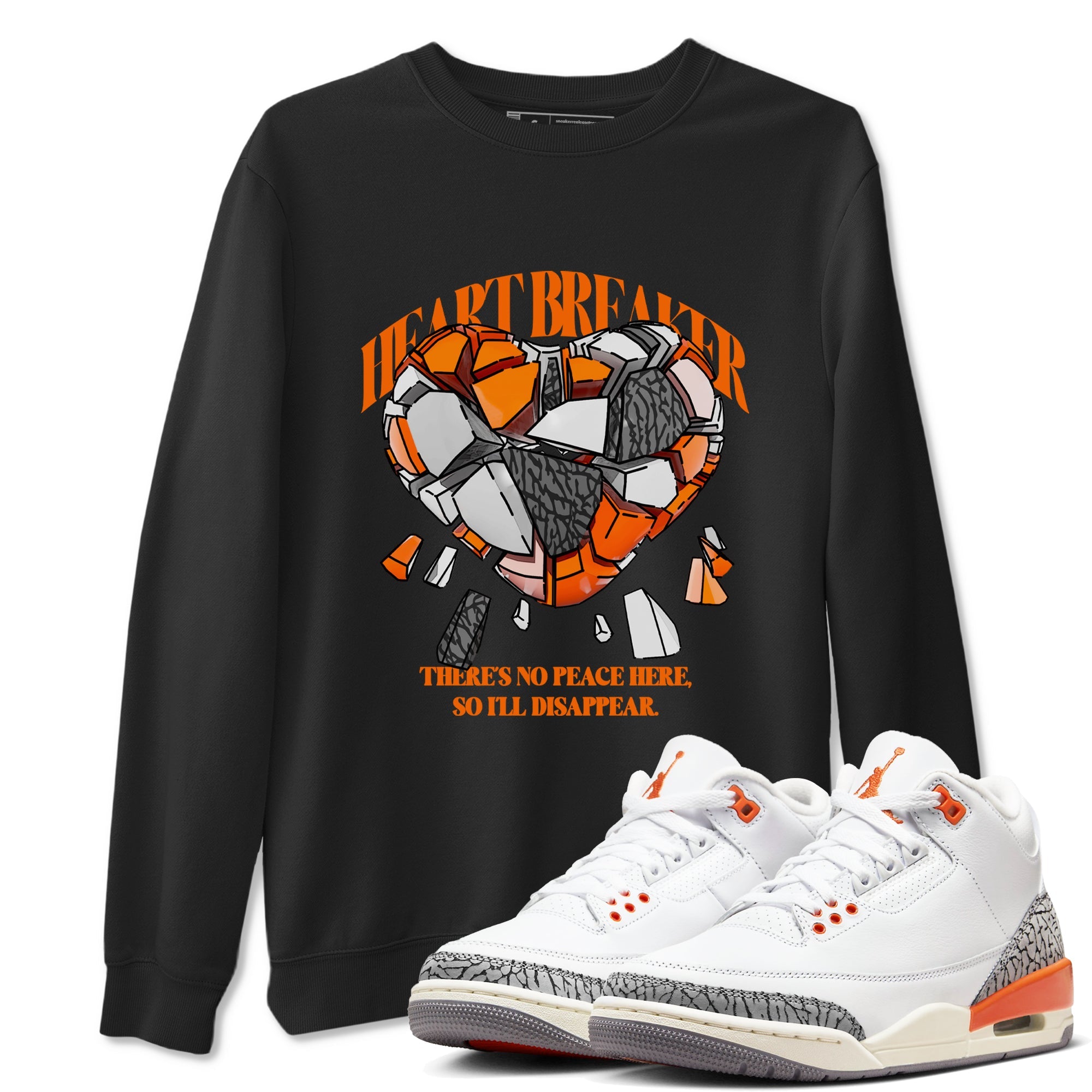3s Georgia Peach shirt to match jordans Heart Breaker sneaker tees Air Jordan 3 Georgia Peach Drip Gear Zone unisex cotton Black 1 crew neck shirt