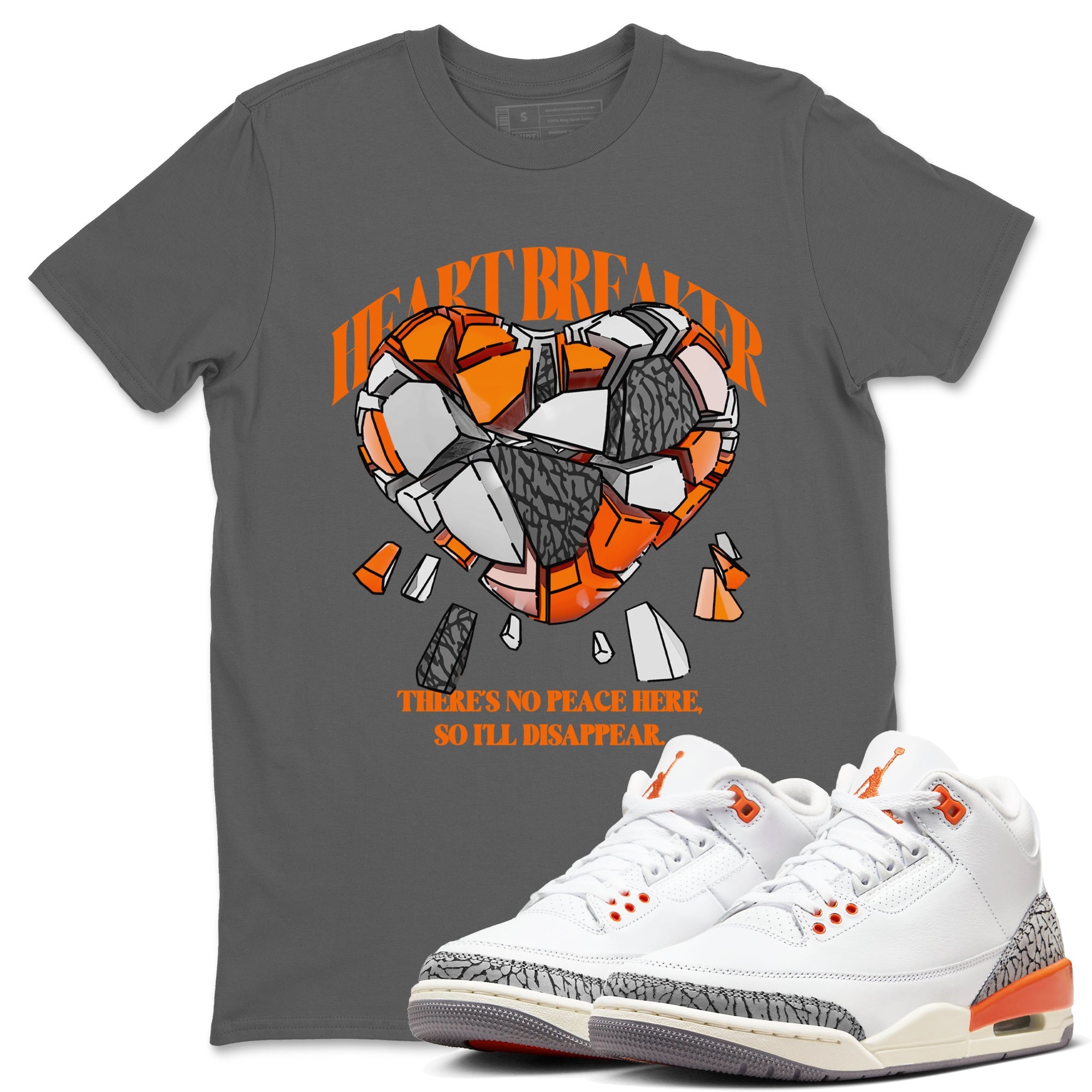 3s Georgia Peach shirt to match jordans Heart Breaker sneaker tees Air Jordan 3 Georgia Peach Drip Gear Zone unisex cotton Cool Grey 1 crew neck shirt