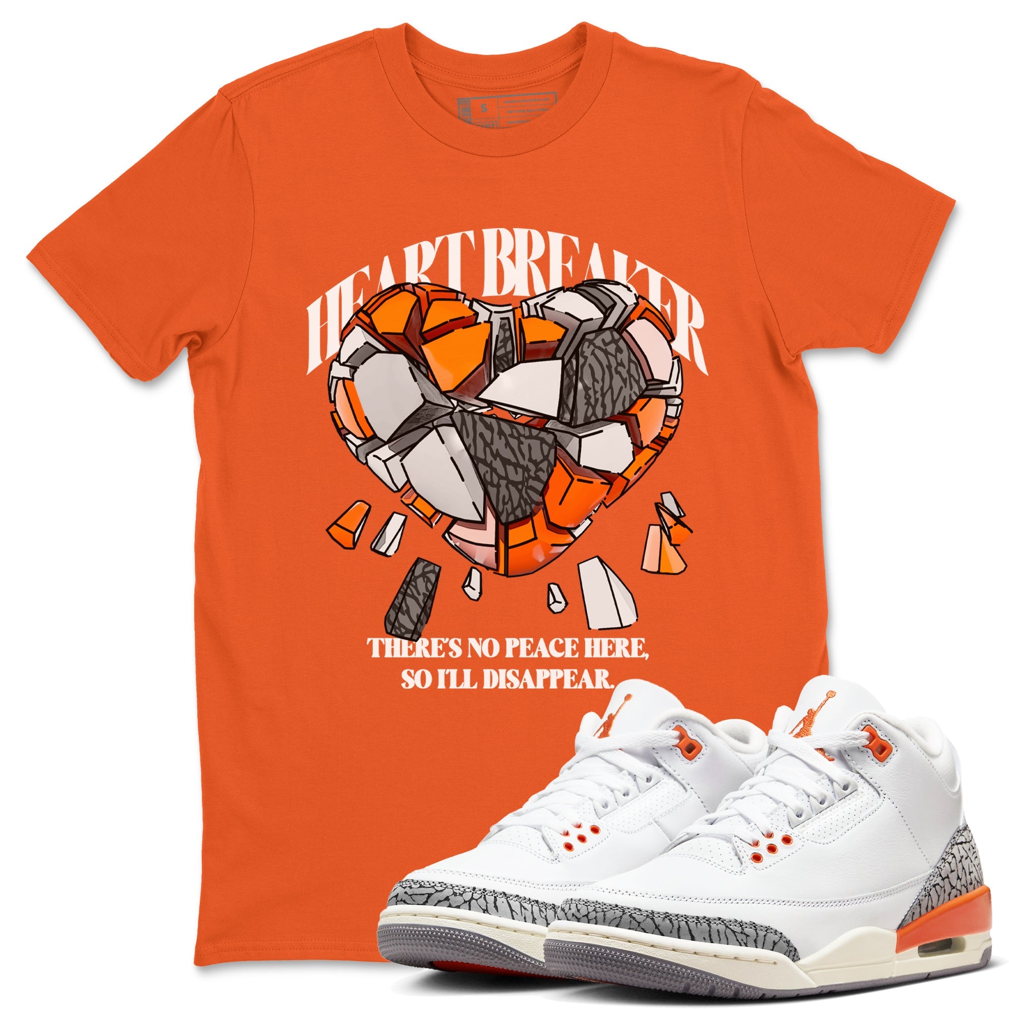 3s Georgia Peach shirt to match jordans Heart Breaker sneaker tees Air Jordan 3 Georgia Peach Drip Gear Zone unisex cotton Orange 1 crew neck shirt