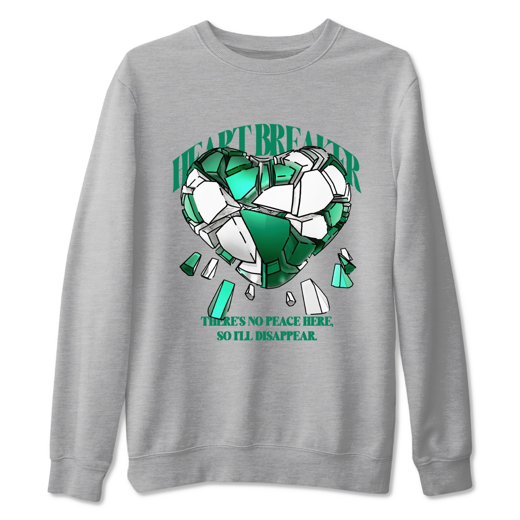 4s Oxidized Green shirts to match jordans Heart Breaker sneaker match tees Air Jordan 4 Oxidized Green Drip Gear Zone streetwear brand Heather Grey 2 unisex cotton tee