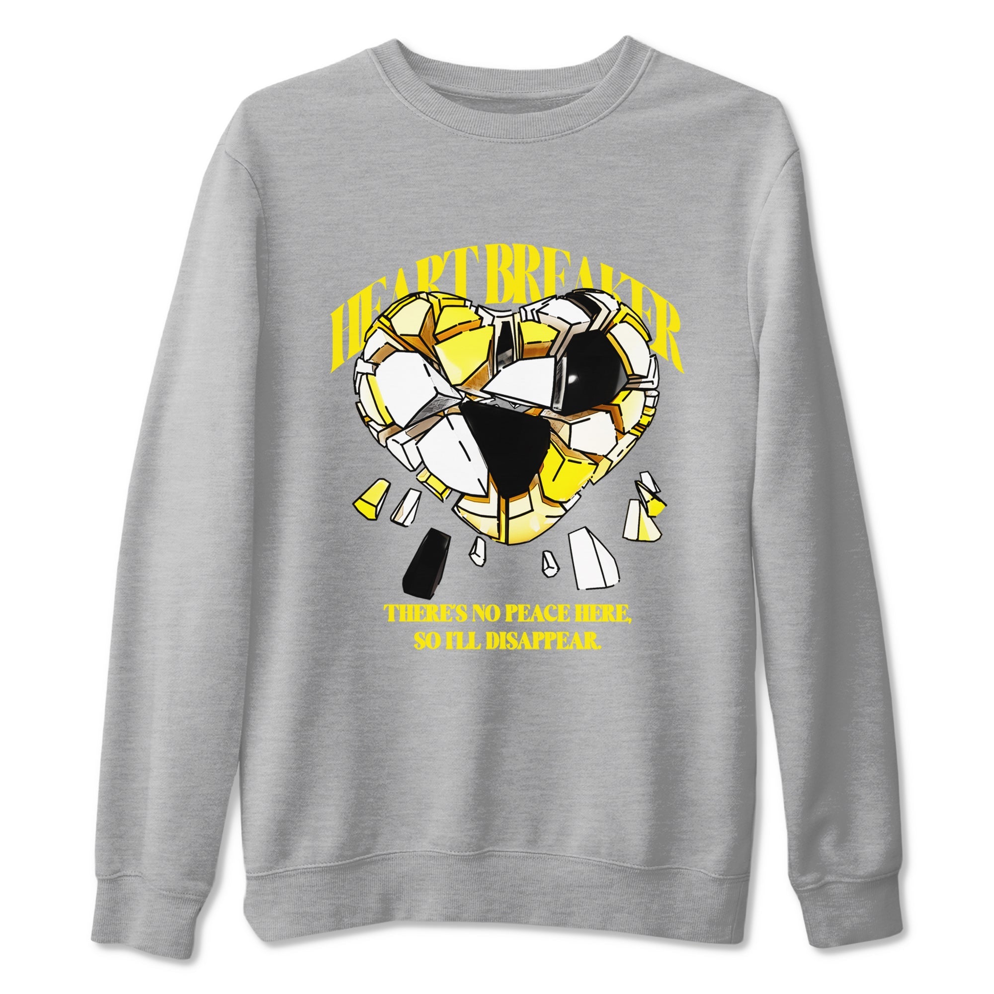 AJ4 Vivid Sulfur shirt to match jordans Heart Breaker sneaker tees Air Jordan 4 Vivid Sulfur Drip Gear Zone unisex cotton Heather Grey 2 crew neck shirt