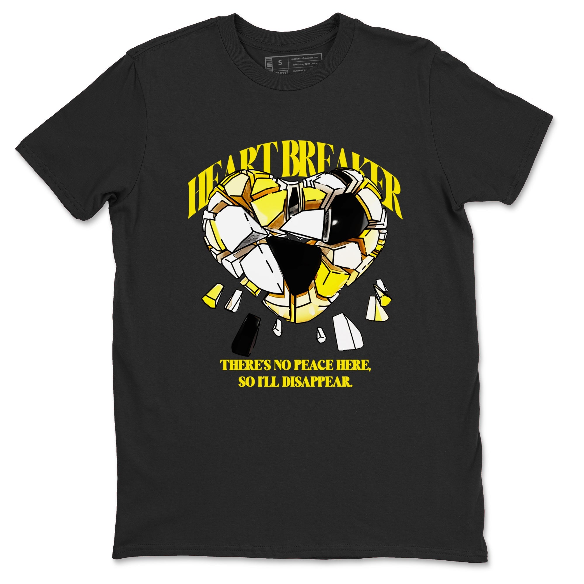 AJ4 Vivid Sulfur shirt to match jordans Heart Breaker sneaker tees Air Jordan 4 Vivid Sulfur Drip Gear Zone unisex cotton Black 2 crew neck shirt