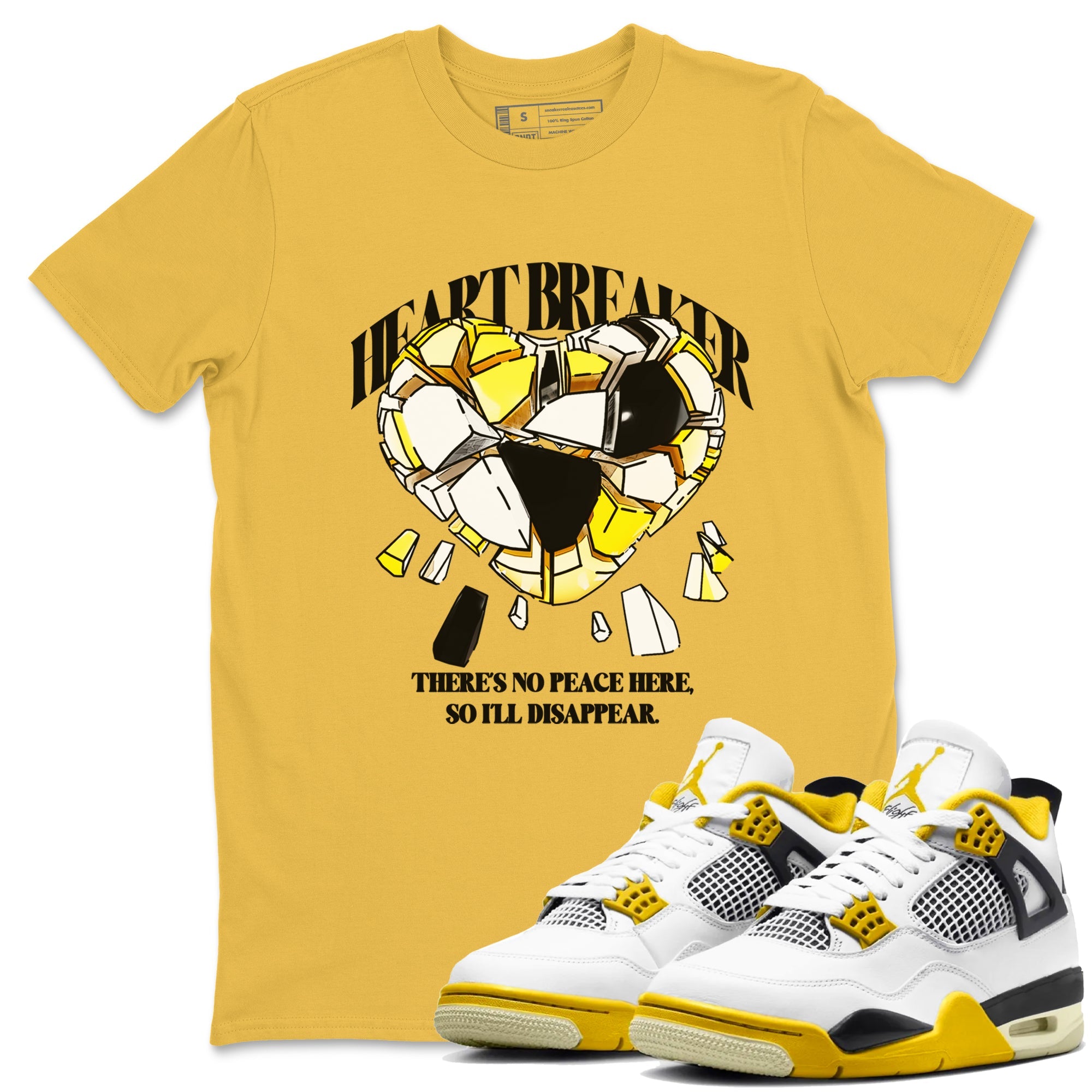 AJ4 Vivid Sulfur shirt to match jordans Heart Breaker sneaker tees Air Jordan 4 Vivid Sulfur Drip Gear Zone unisex cotton Daisy 1 crew neck shirt