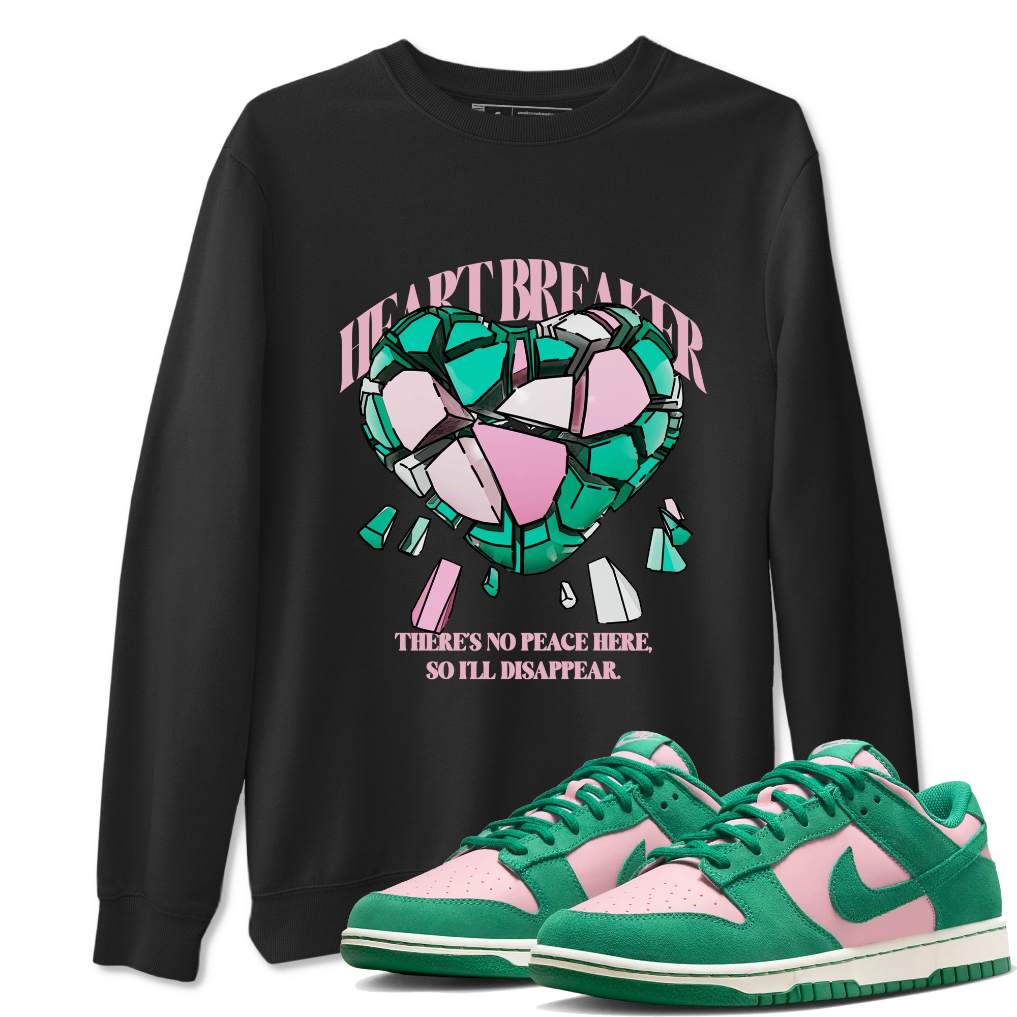 Dunk Low Medium Soft Pink Malachite shirt to match jordans Heart Breaker sneaker tees Dunk Medium Soft Pink Malachite Drip Gear Zone unisex cotton Black 1 crew neck shirt