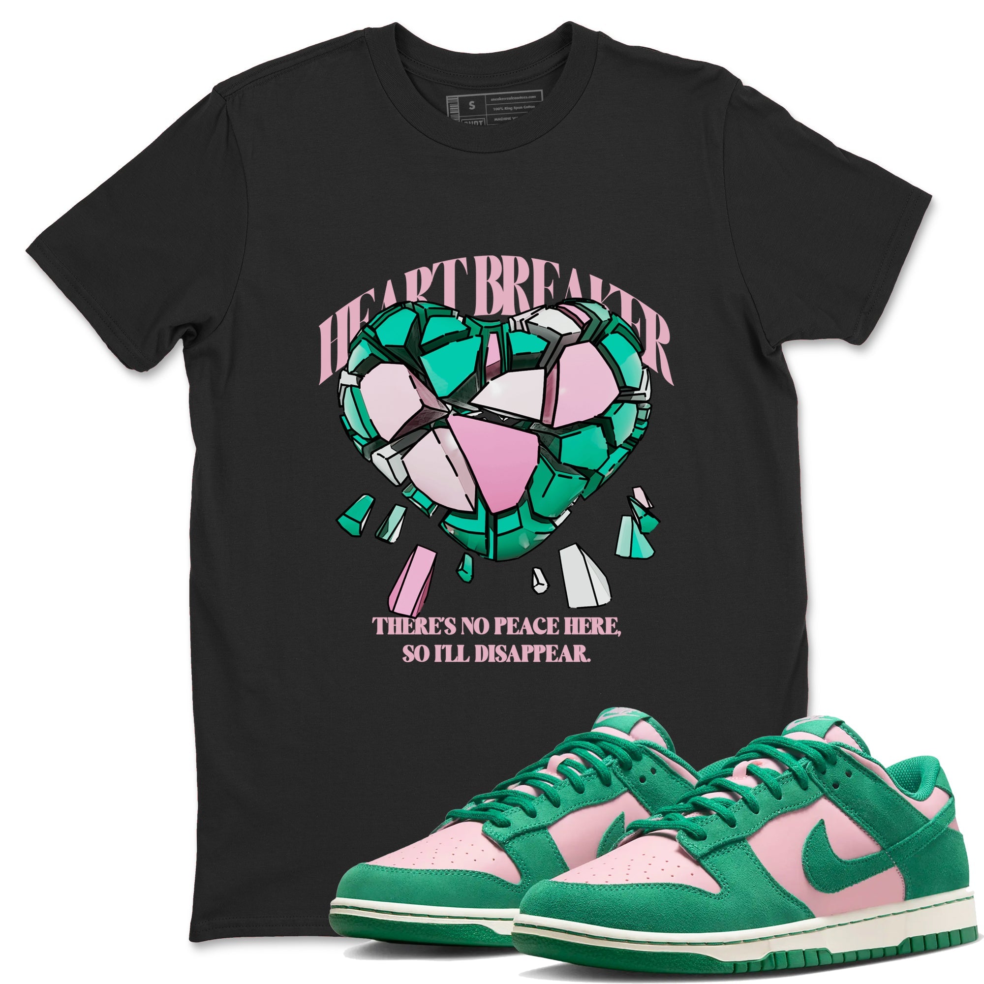Dunk Low Medium Soft Pink Malachite shirt to match jordans Heart Breaker sneaker tees Dunk Medium Soft Pink Malachite Drip Gear Zone unisex cotton Black 1 crew neck shirt