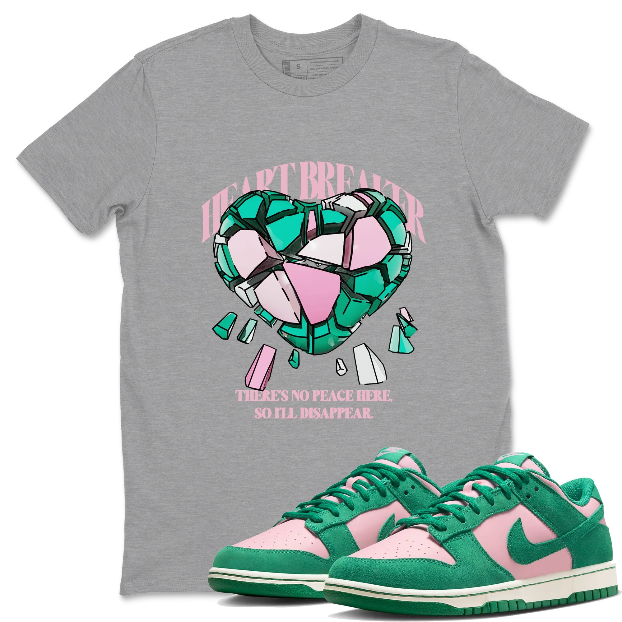 Dunk Low Medium Soft Pink Malachite shirt to match jordans Heart Breaker sneaker tees Dunk Medium Soft Pink Malachite Drip Gear Zone unisex cotton Heather Grey 1 crew neck shirt