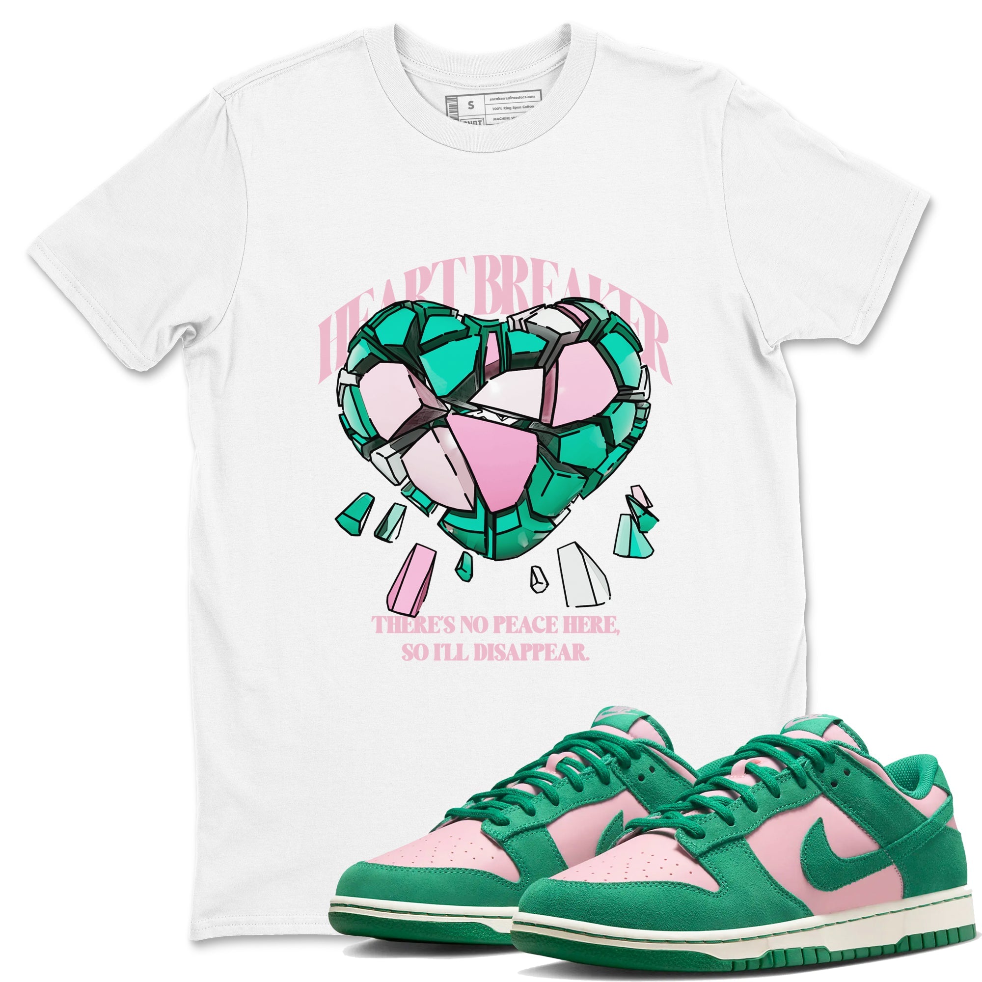 Dunk Low Medium Soft Pink Malachite shirt to match jordans Heart Breaker sneaker tees Dunk Medium Soft Pink Malachite Drip Gear Zone unisex cotton White 1 crew neck shirt