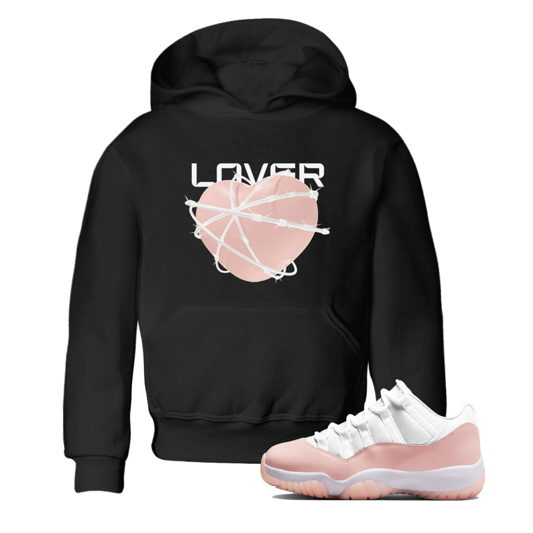 11s Legend Pink shirts to match jordans Heart Lover sneaker match tees Air Jordan 11 Legend Pink Drip Gear Zone streetwear brand Baby and Youth Black 1 cotton tee