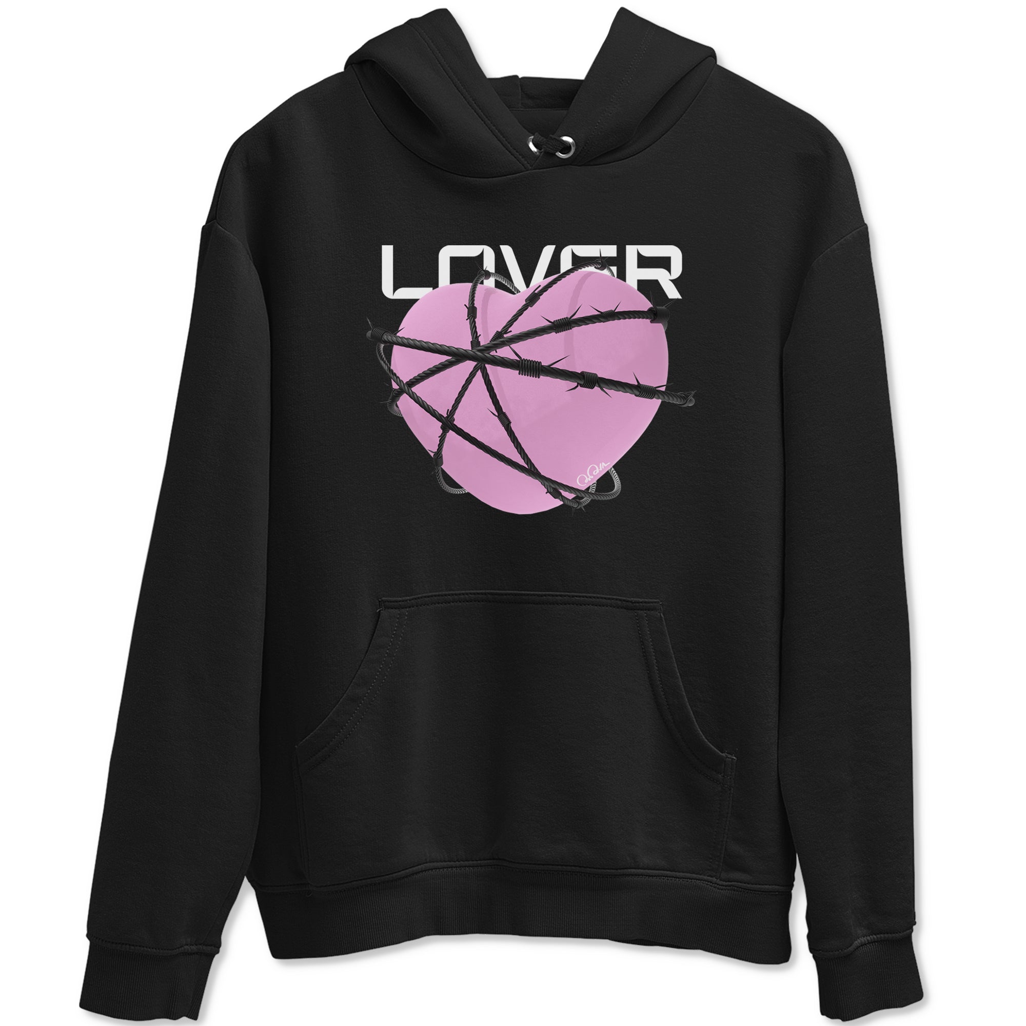 4s Retro Orchid shirts to match jordans Heart Lover sneaker match tees Air Jordan 4 WMNS Orchid match shoes to clothes Drip Gear Zone unisex cotton Black 2 shirts