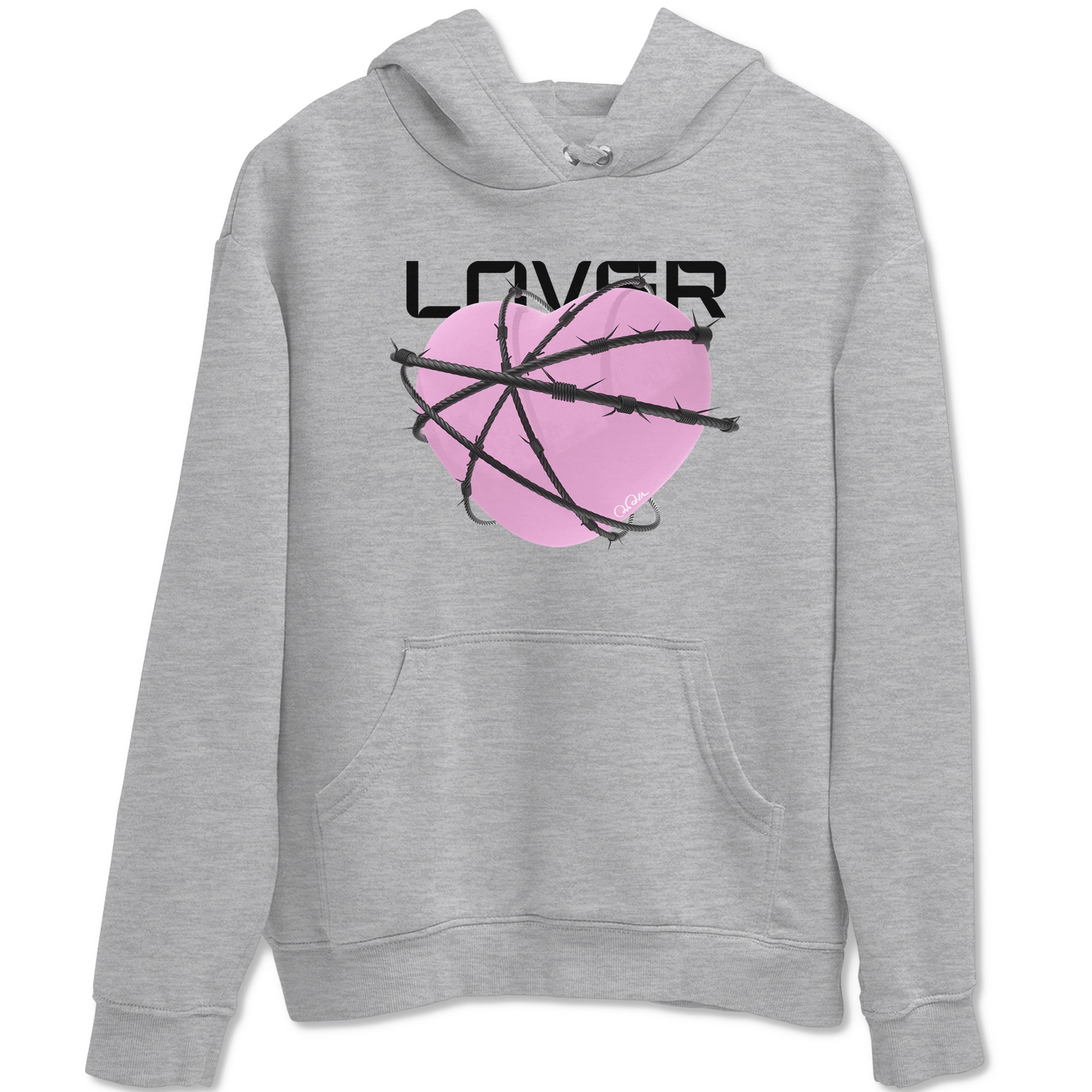 4s Retro Orchid shirts to match jordans Heart Lover sneaker match tees Air Jordan 4 WMNS Orchid match shoes to clothes Drip Gear Zone unisex cotton Heather Grey 2 shirts