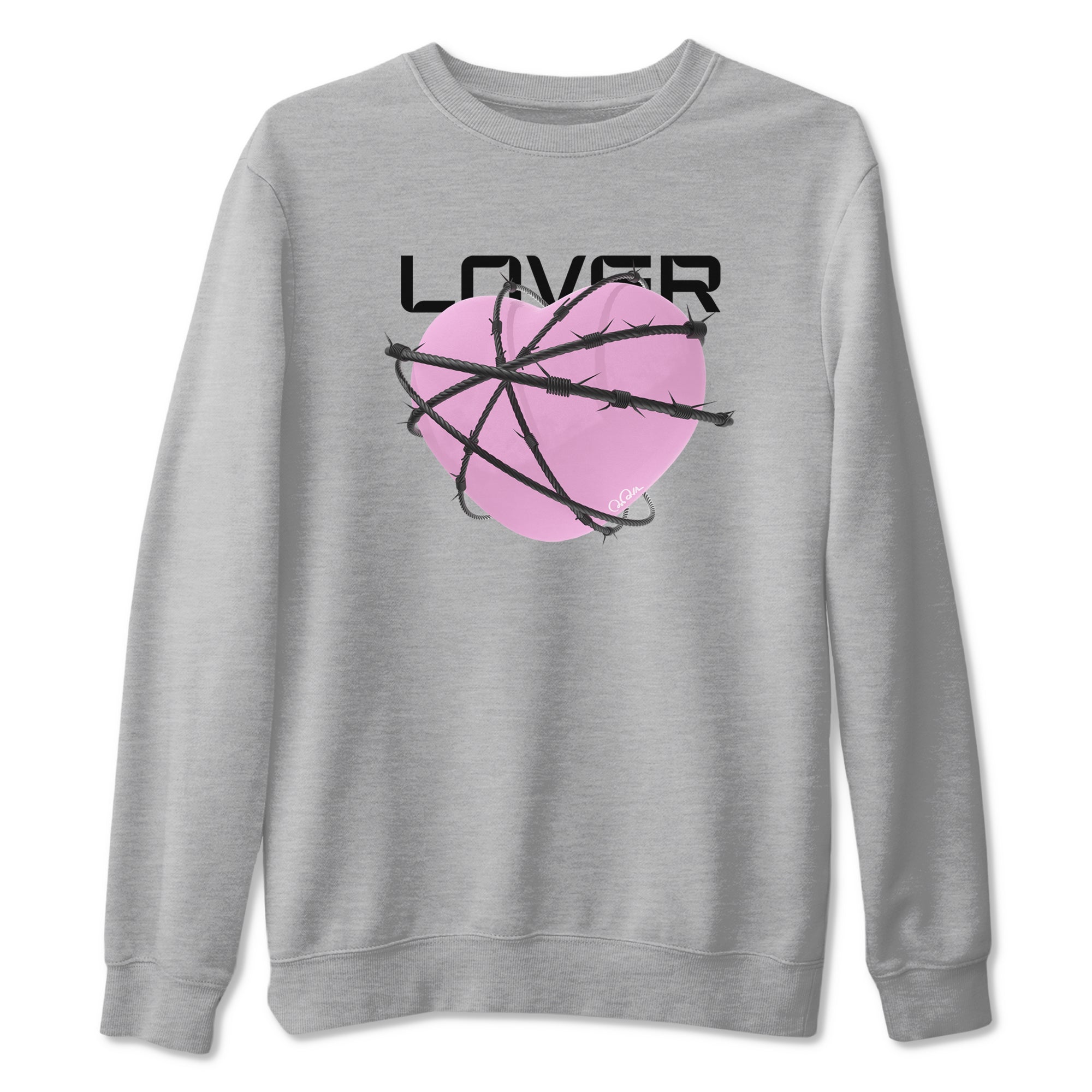 4s Retro Orchid shirts to match jordans Heart Lover sneaker match tees Air Jordan 4 WMNS Orchid match shoes to clothes Drip Gear Zone unisex cotton Heather Grey 2 shirts