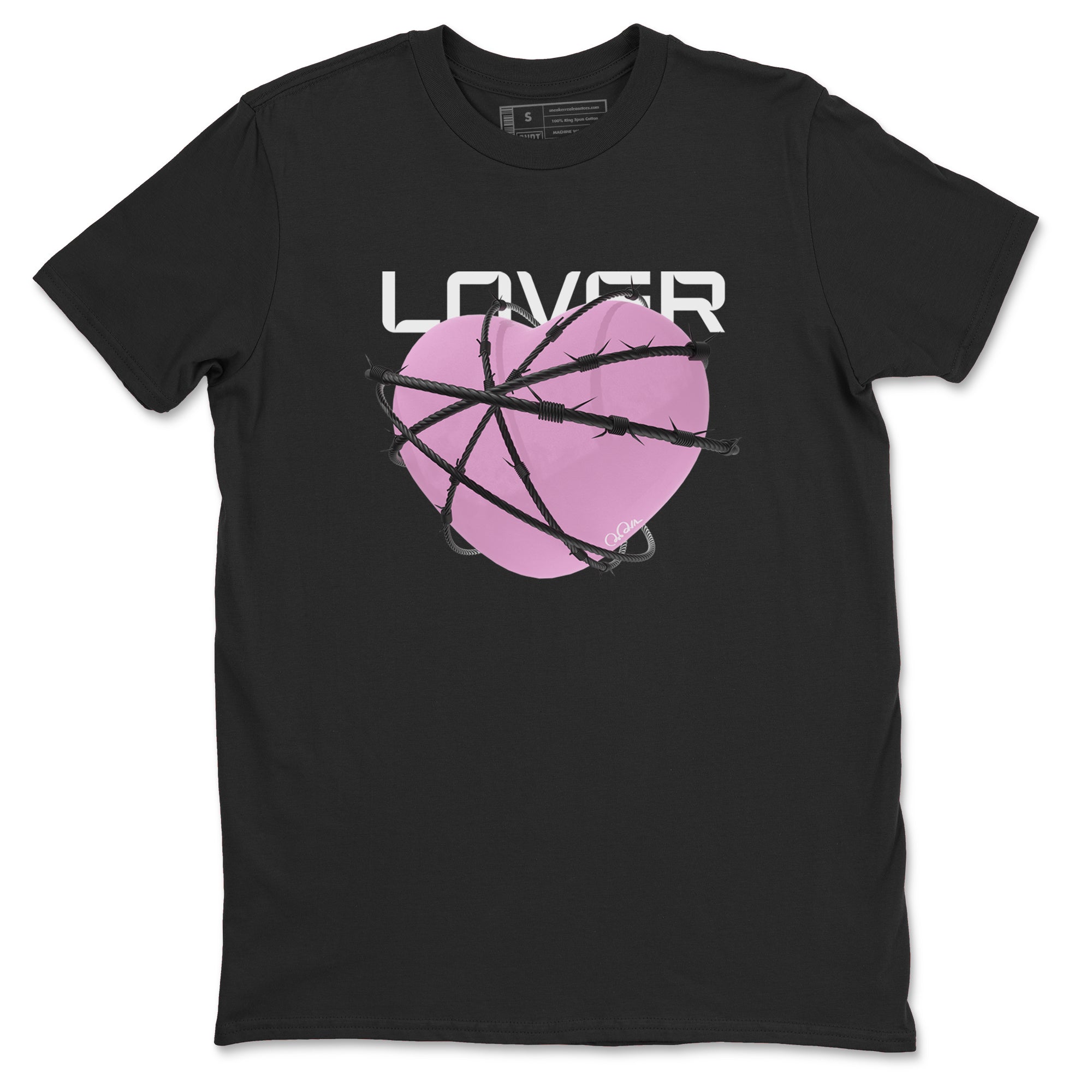 4s Retro Orchid shirts to match jordans Heart Lover sneaker match tees Air Jordan 4 WMNS Orchid match shoes to clothes Drip Gear Zone unisex cotton Black 2 shirts