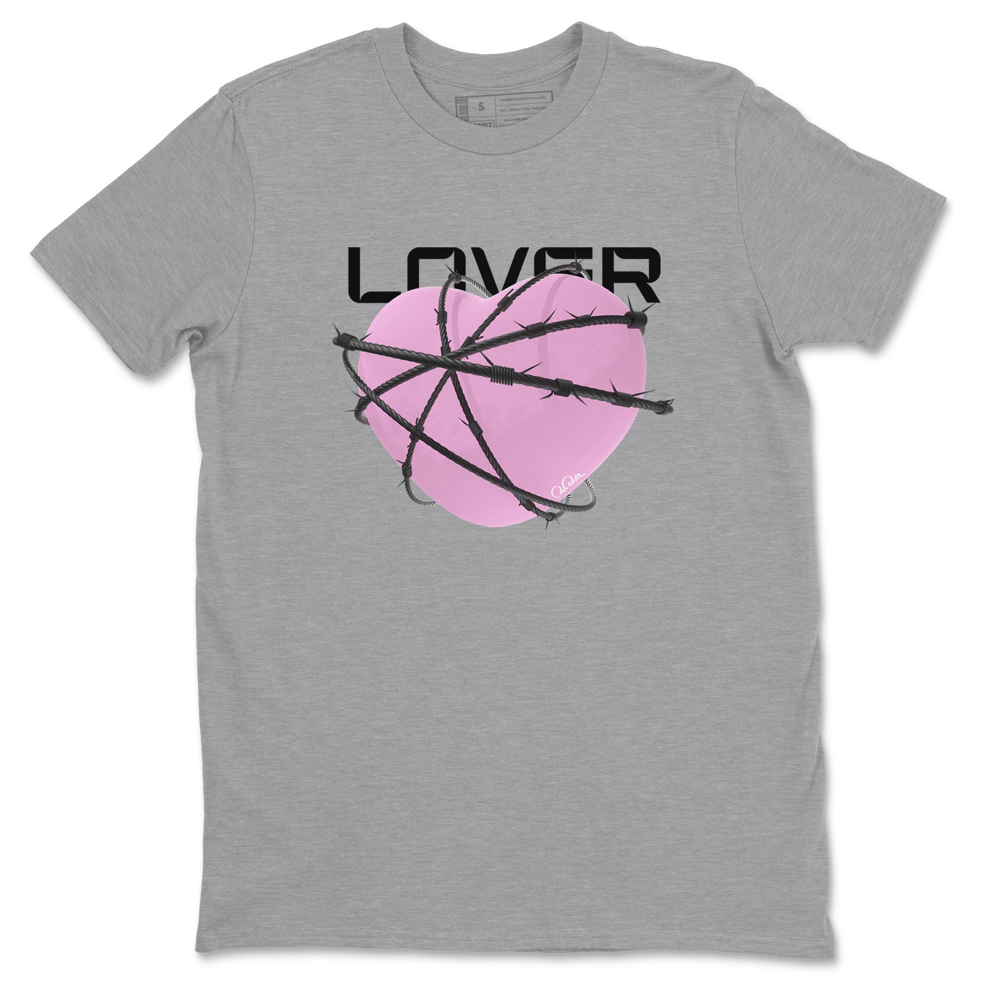 4s Retro Orchid shirts to match jordans Heart Lover sneaker match tees Air Jordan 4 WMNS Orchid match shoes to clothes Drip Gear Zone unisex cotton Heather Grey 2 shirts