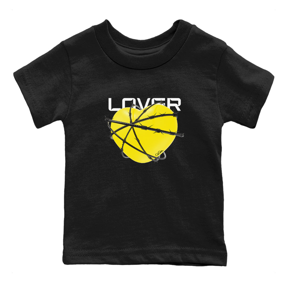 AJ4 Vivid Sulfur shirt to match jordans Heart Lover sneaker tees Air Jordan 4 Vivid Sulfur Drip Gear Zone baby toddler Black 2 cotton Shirt