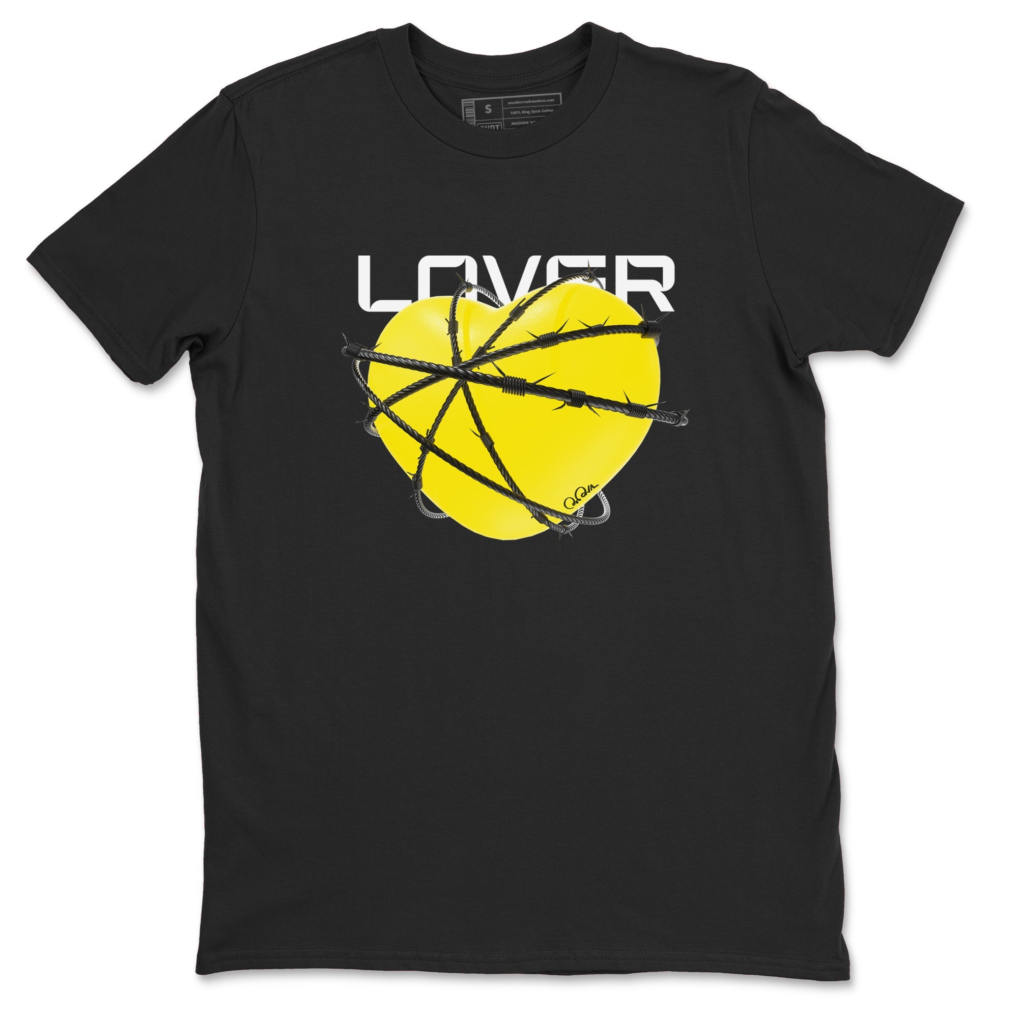 AJ4 Vivid Sulfur shirt to match jordans Heart Lover sneaker tees Air Jordan 4 Vivid Sulfur Drip Gear Zone unisex cotton Black 2 crew neck shirt