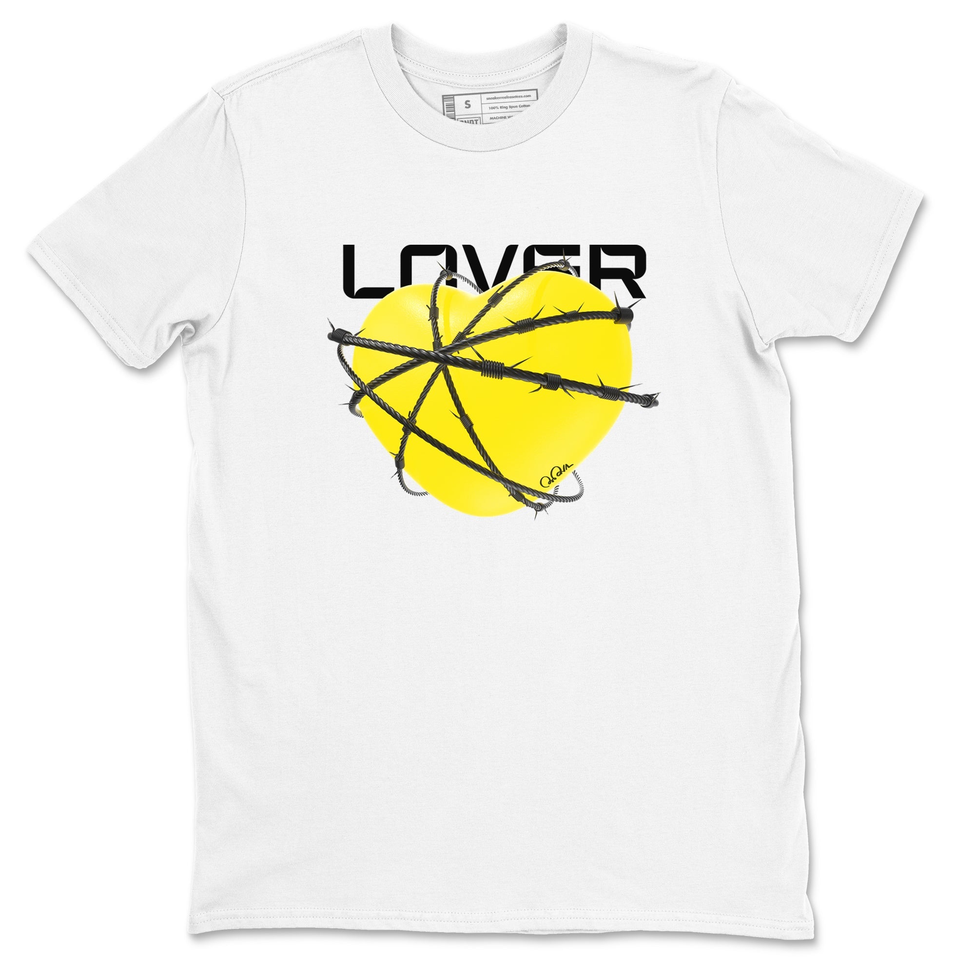 AJ4 Vivid Sulfur shirt to match jordans Heart Lover sneaker tees Air Jordan 4 Vivid Sulfur Drip Gear Zone unisex cotton White 2 crew neck shirt