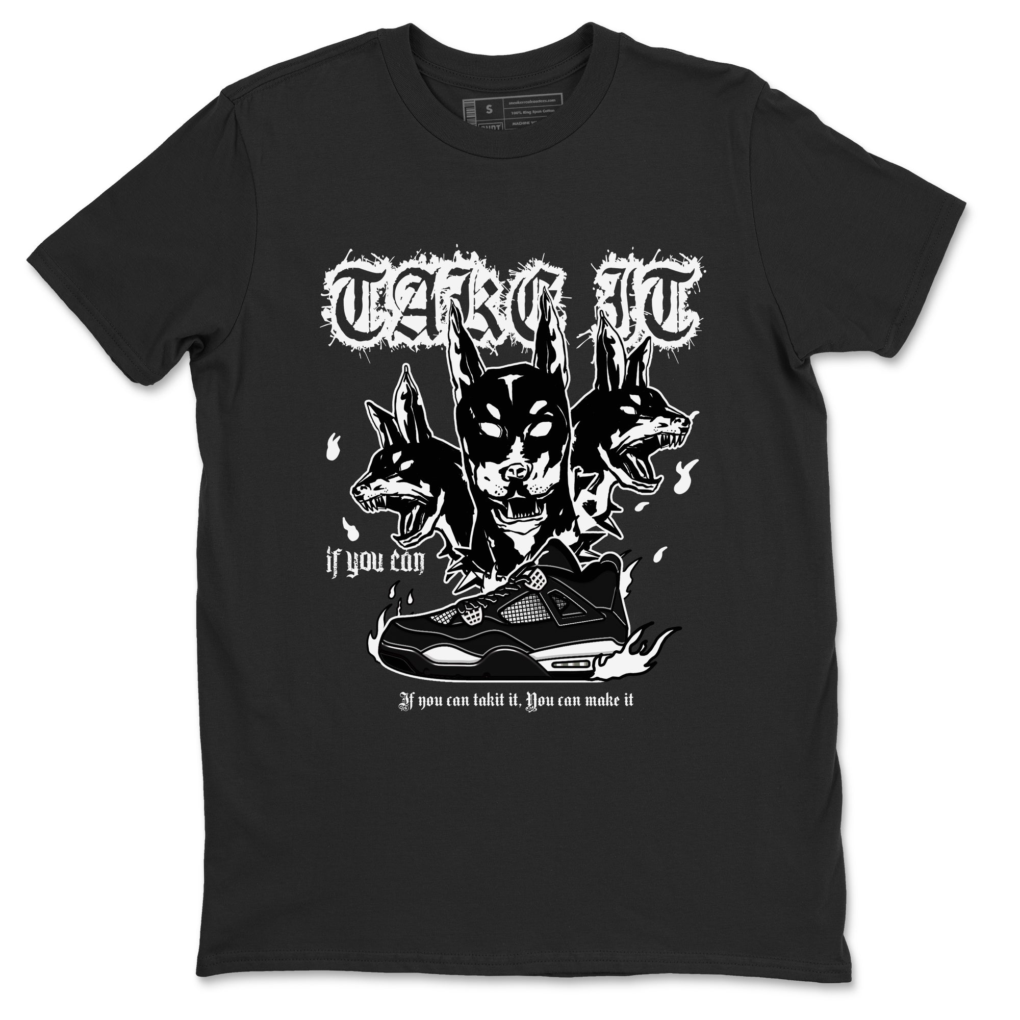 Air Jordan 4 White Thunder shirts to match jordans Hell Hounds sneaker match tees 4s White Thunder Sneaker Shirts Drip Gear Zone streetwear brand Black 2 unisex cotton tee