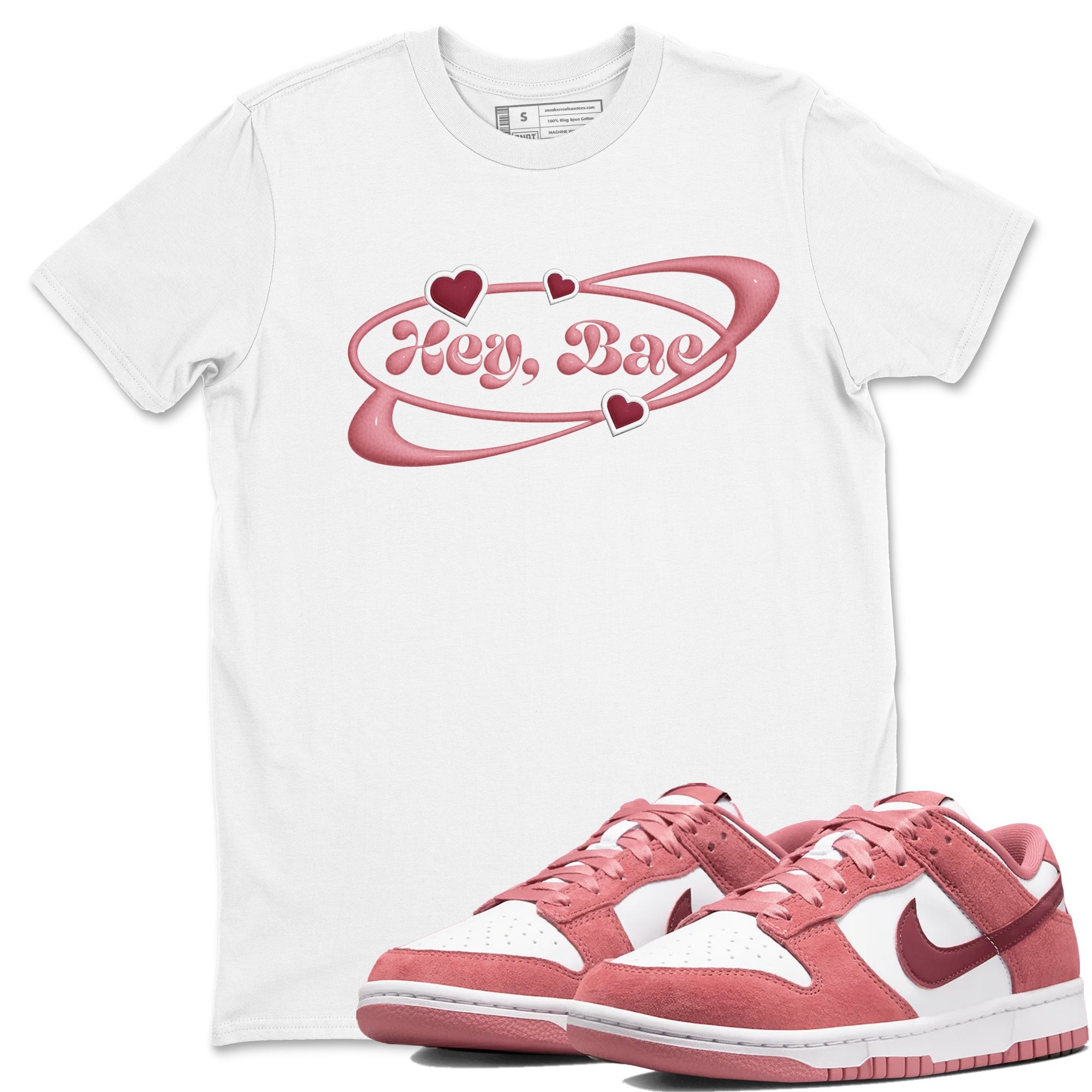 Dunk Valentines Day 2024 shirt to match jordans Hey Bae sneaker tees Dunk Happy Valentines Day 2024 Drip Gear Zone Unisex White 1 T-Shirt