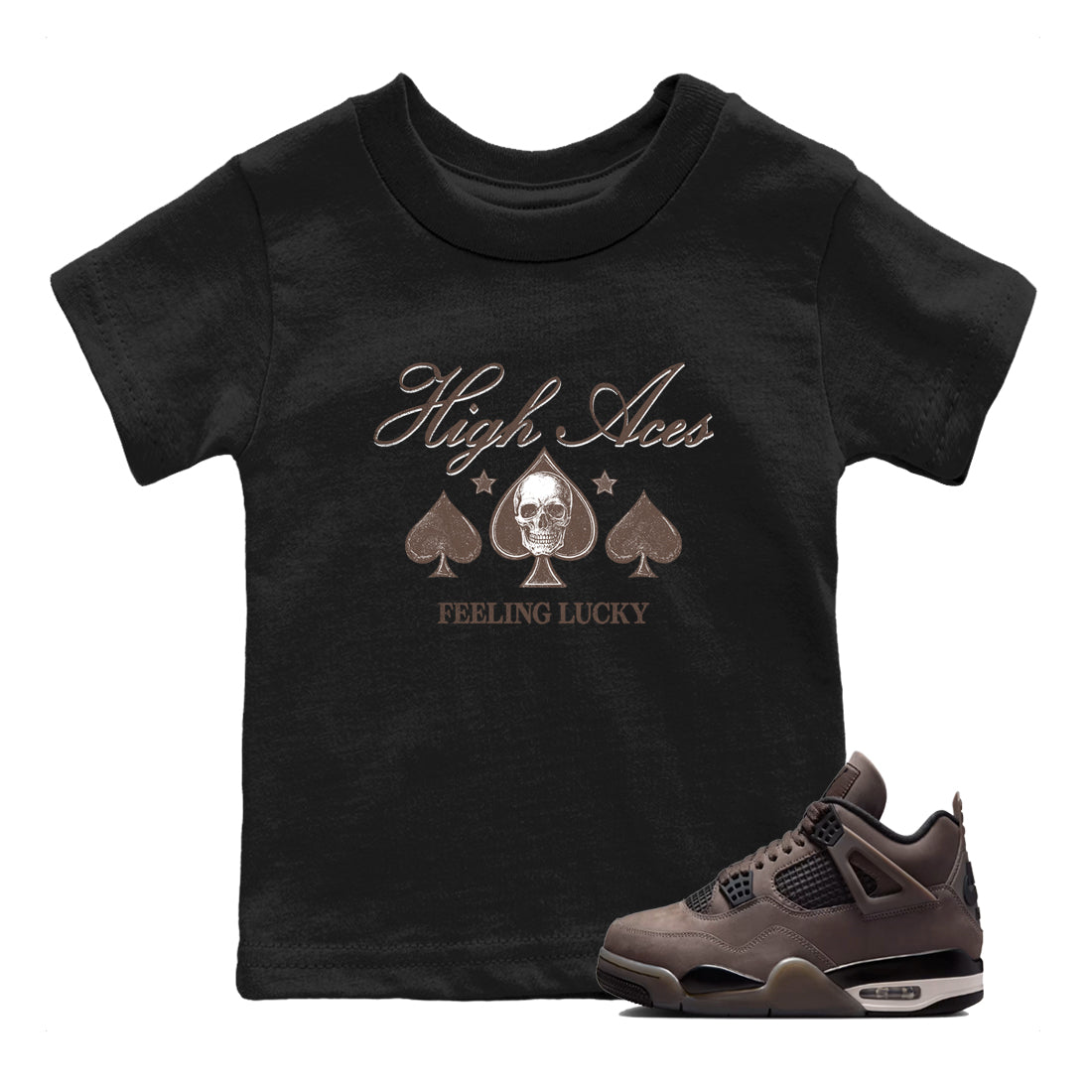 Sneaker match tees  Sneaker Tees To Match Air Jordan 4 Cave Stone Shoes  High Aces Kids T-Shirt Black 1