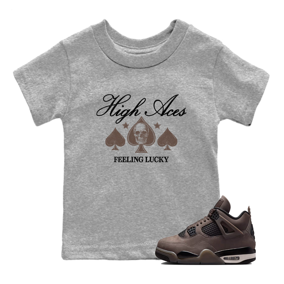Sneaker match tees  Sneaker Tees To Match Air Jordan 4 Cave Stone Shoes  High Aces Kids T-Shirt Heather Grey 1