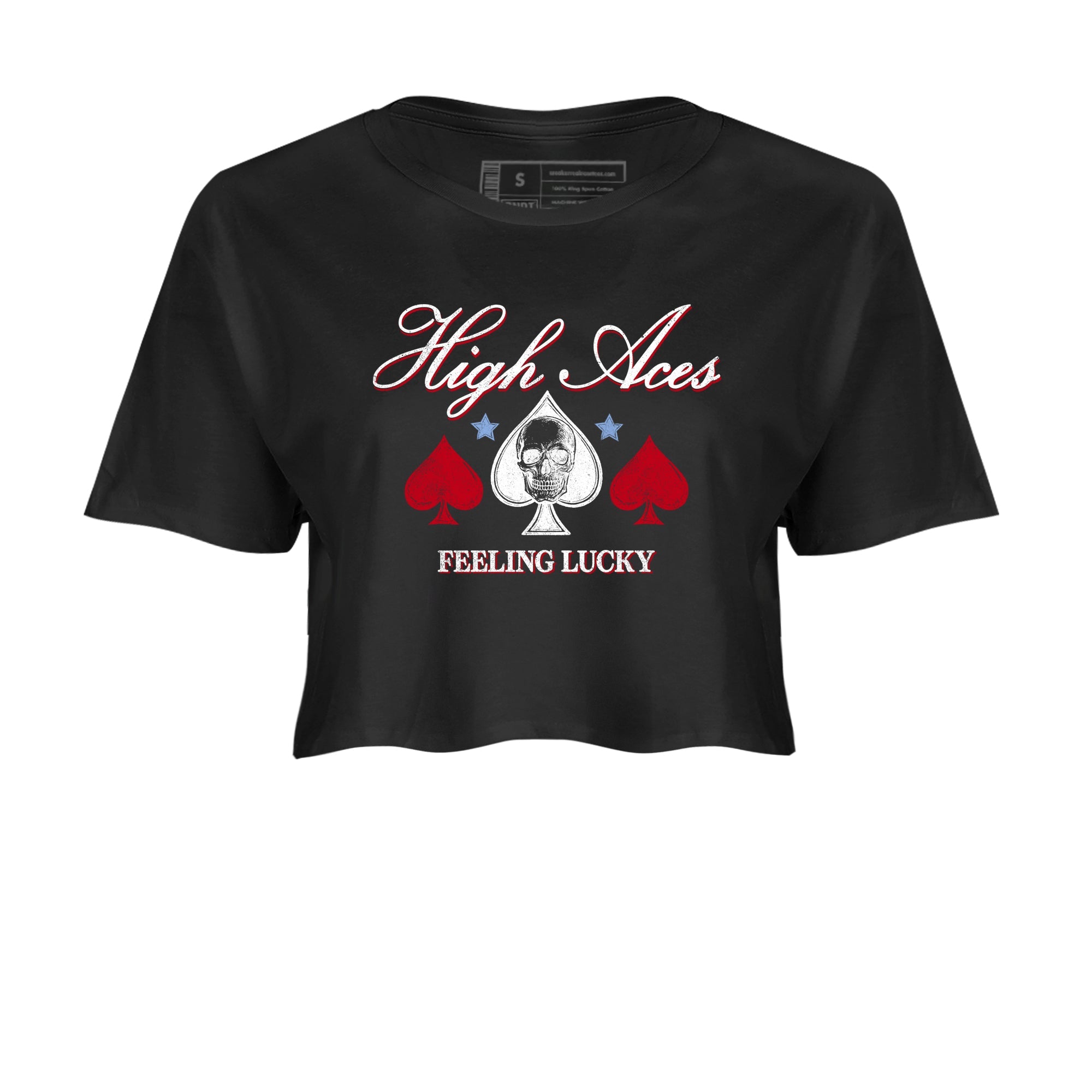 Sneaker match tees  Sneaker Tees To Match Air Jordan 5 Fire Red Shoes  High Aces Crop T-Shirt Black 2