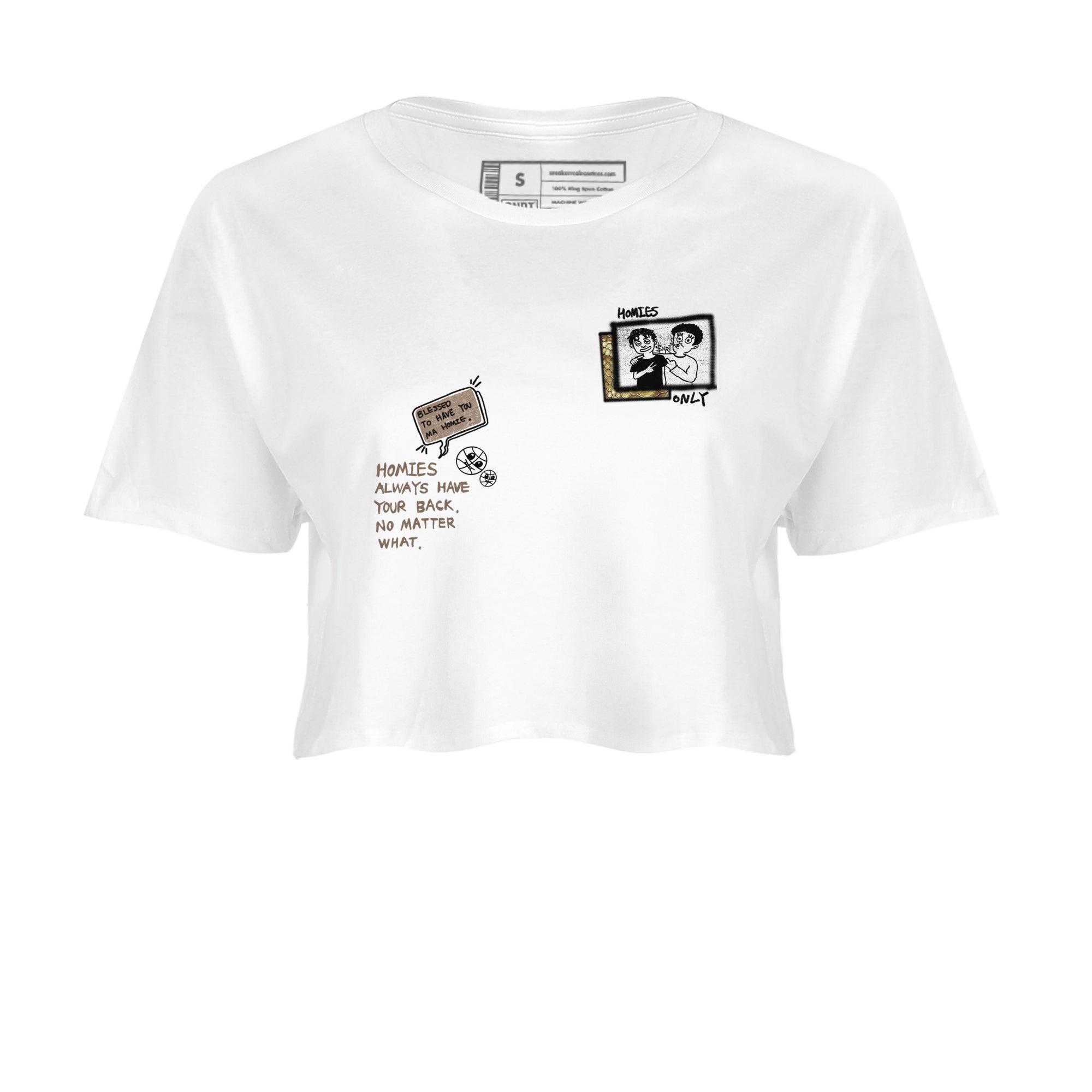 Air Force 1 Ivory Snake shirt to match jordans Homies Only sneaker tees Air Force 1 Ivory Snake Drip Gear Zone White 2 crop length shirt